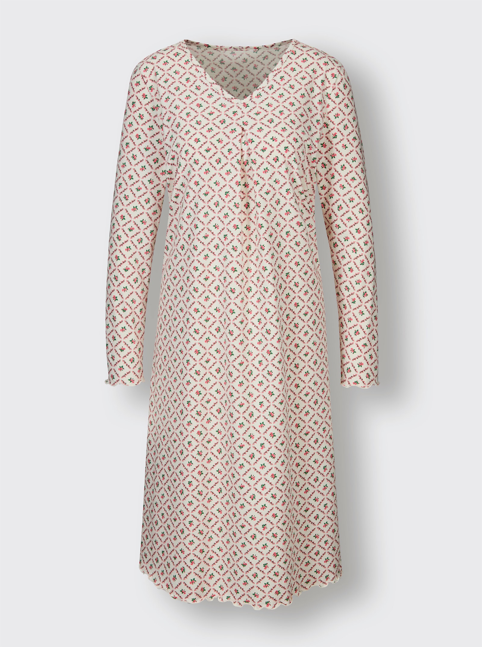 wäschepur Nachthemd - champagne/flamingo bedrukt