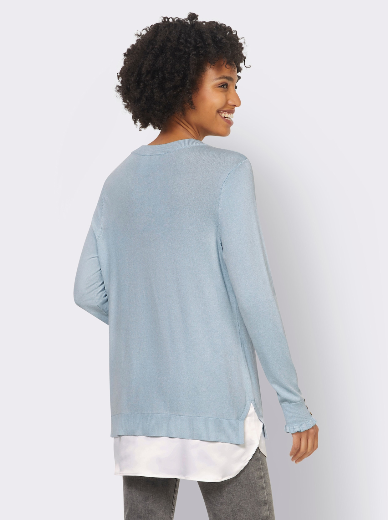 heine 2-in-1-pullover - lichtblauw gemêleerd
