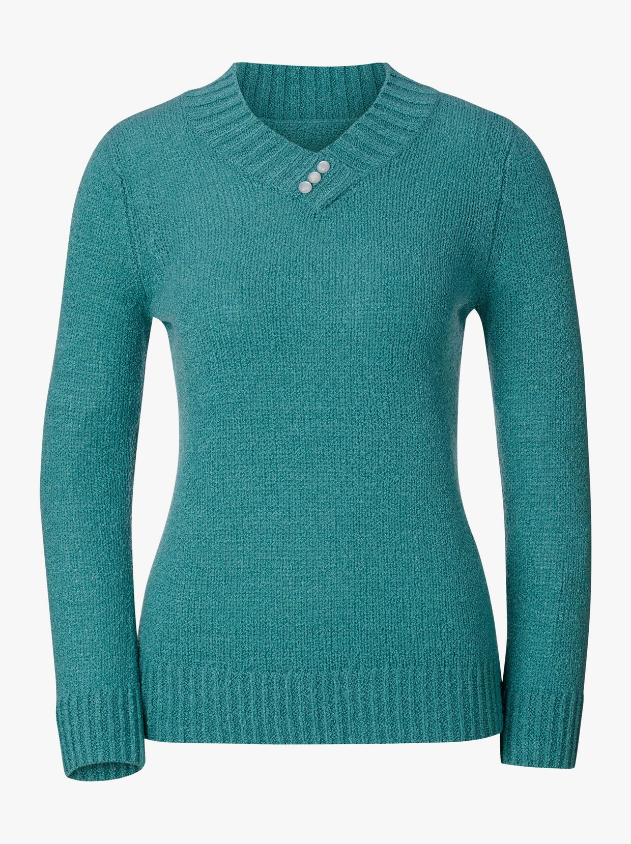 Pullover met V-hals - winterturquoise