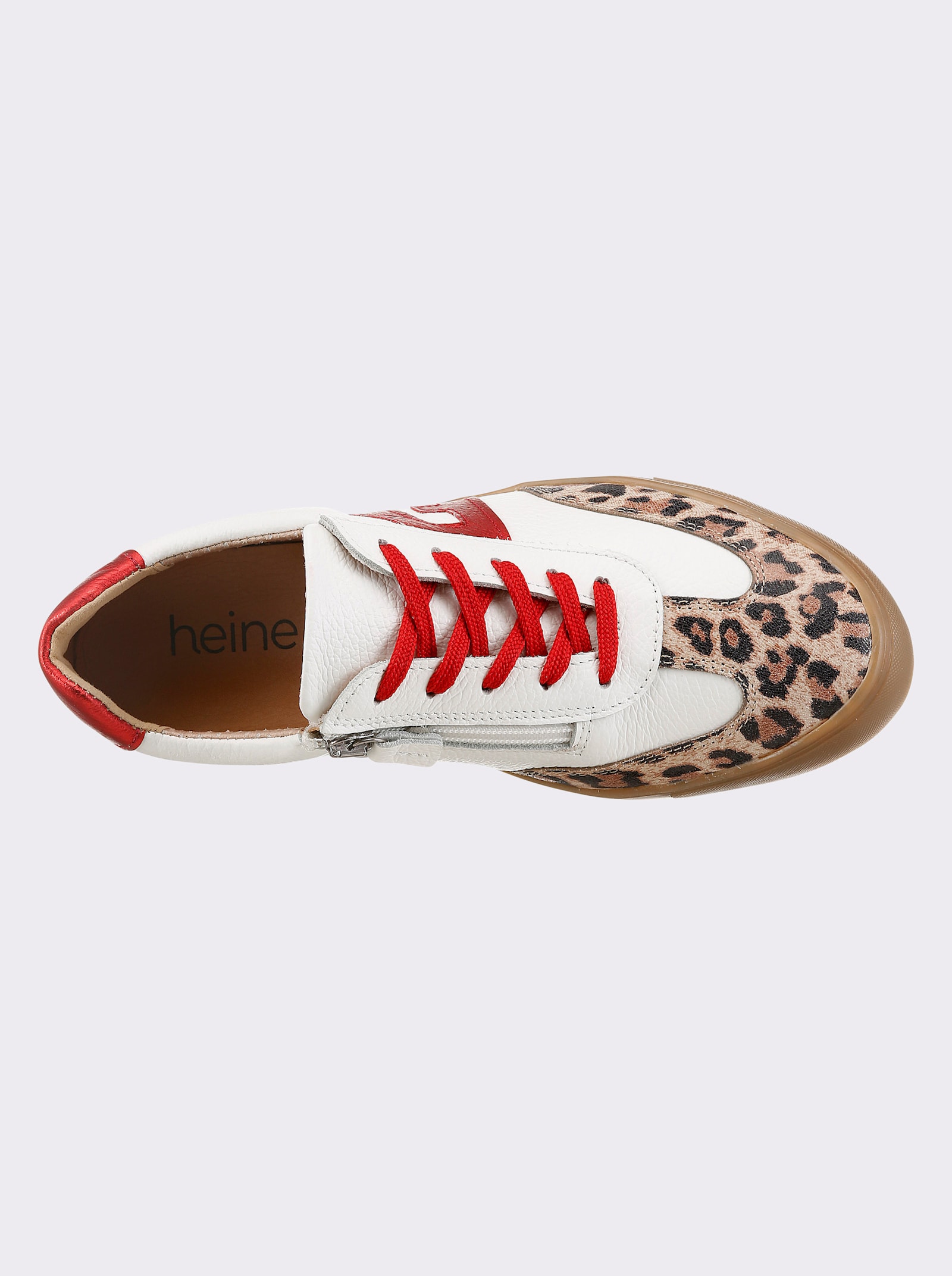 heine Sneaker - weiss-rot-gemustert