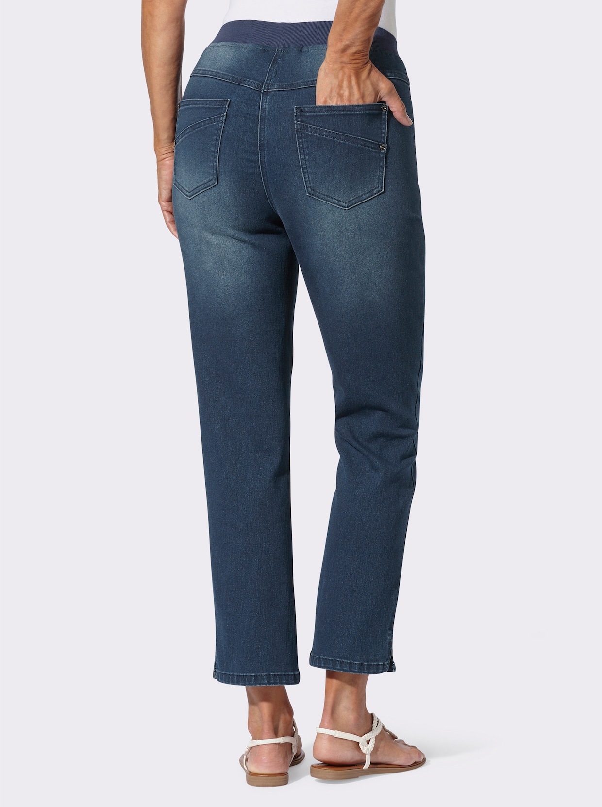 7/8-Jeans - blue-stone-washed