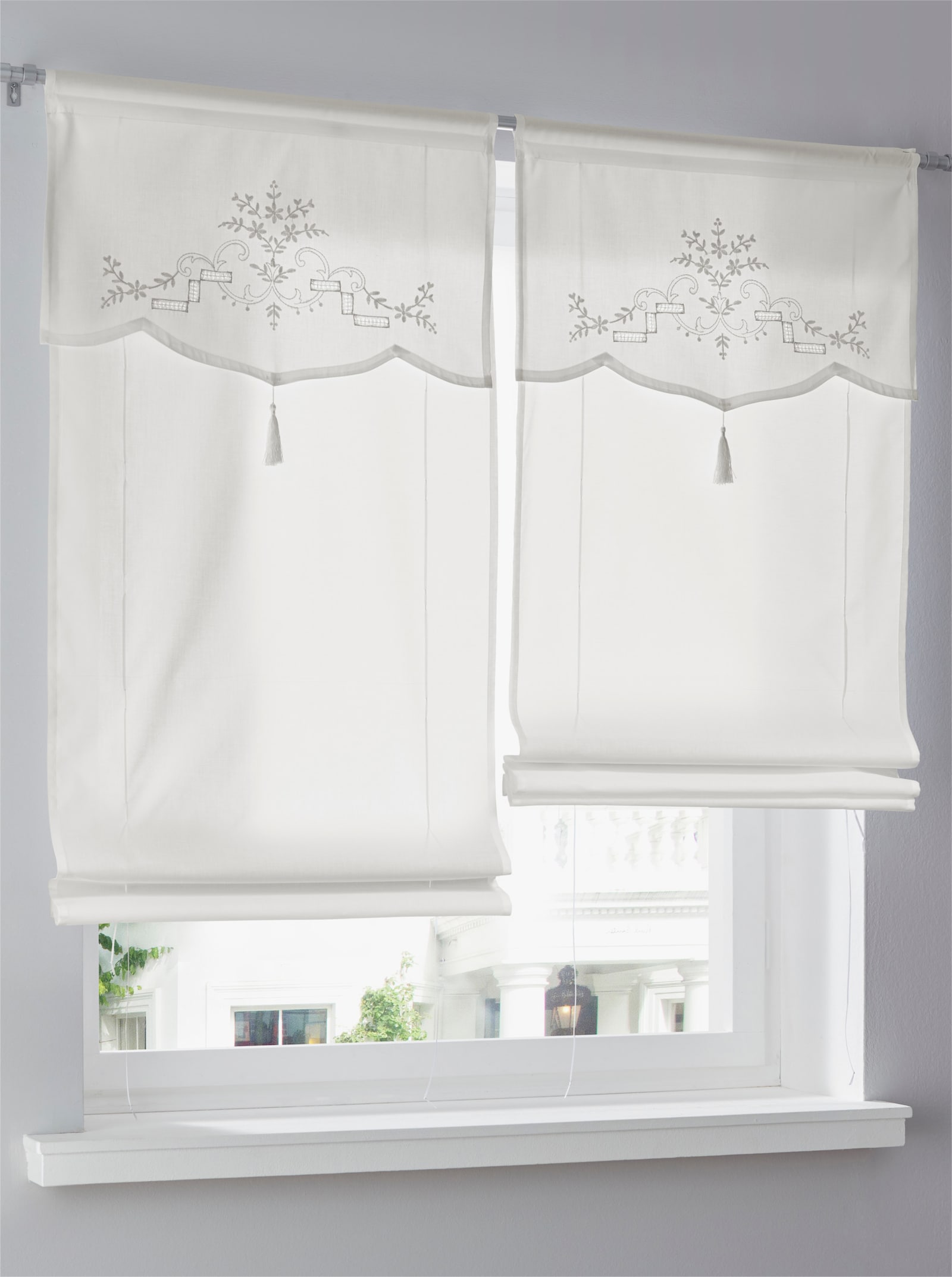 heine home Bändchenrollo - weiß