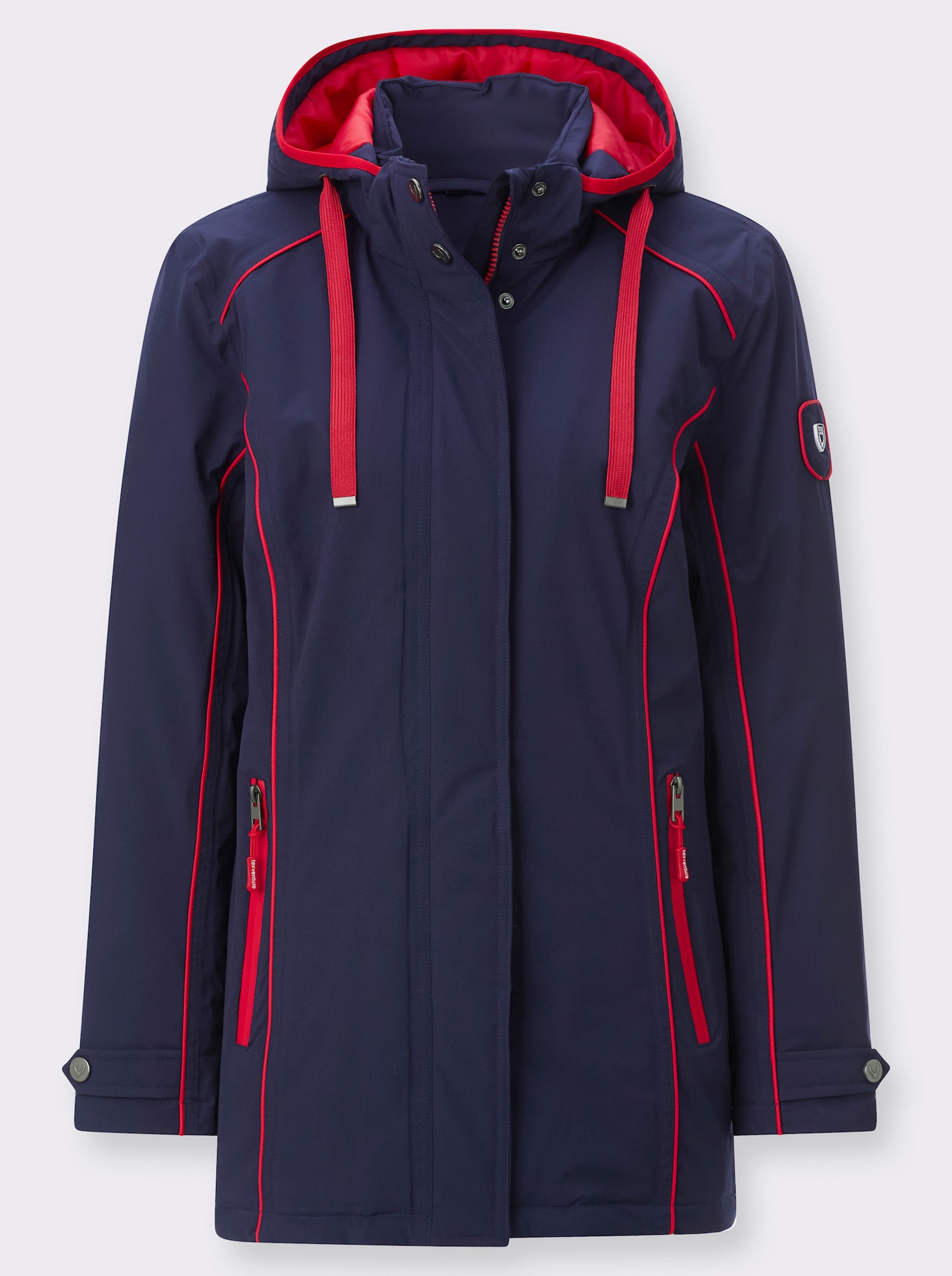 Funktionsjacke mit abnehmbarer Kapuze - marine