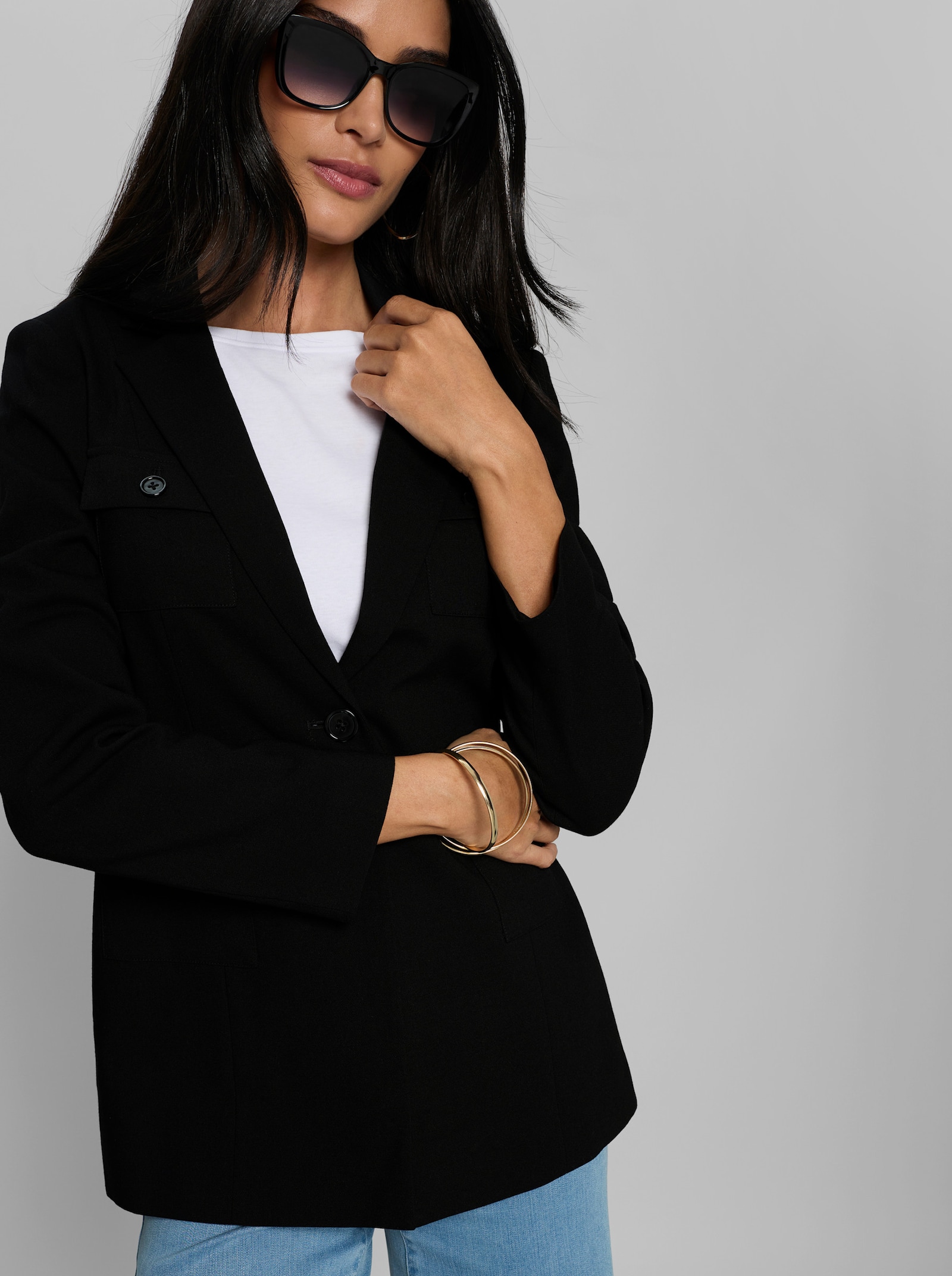 heine Blazer mit Reverskragen - schwarz
