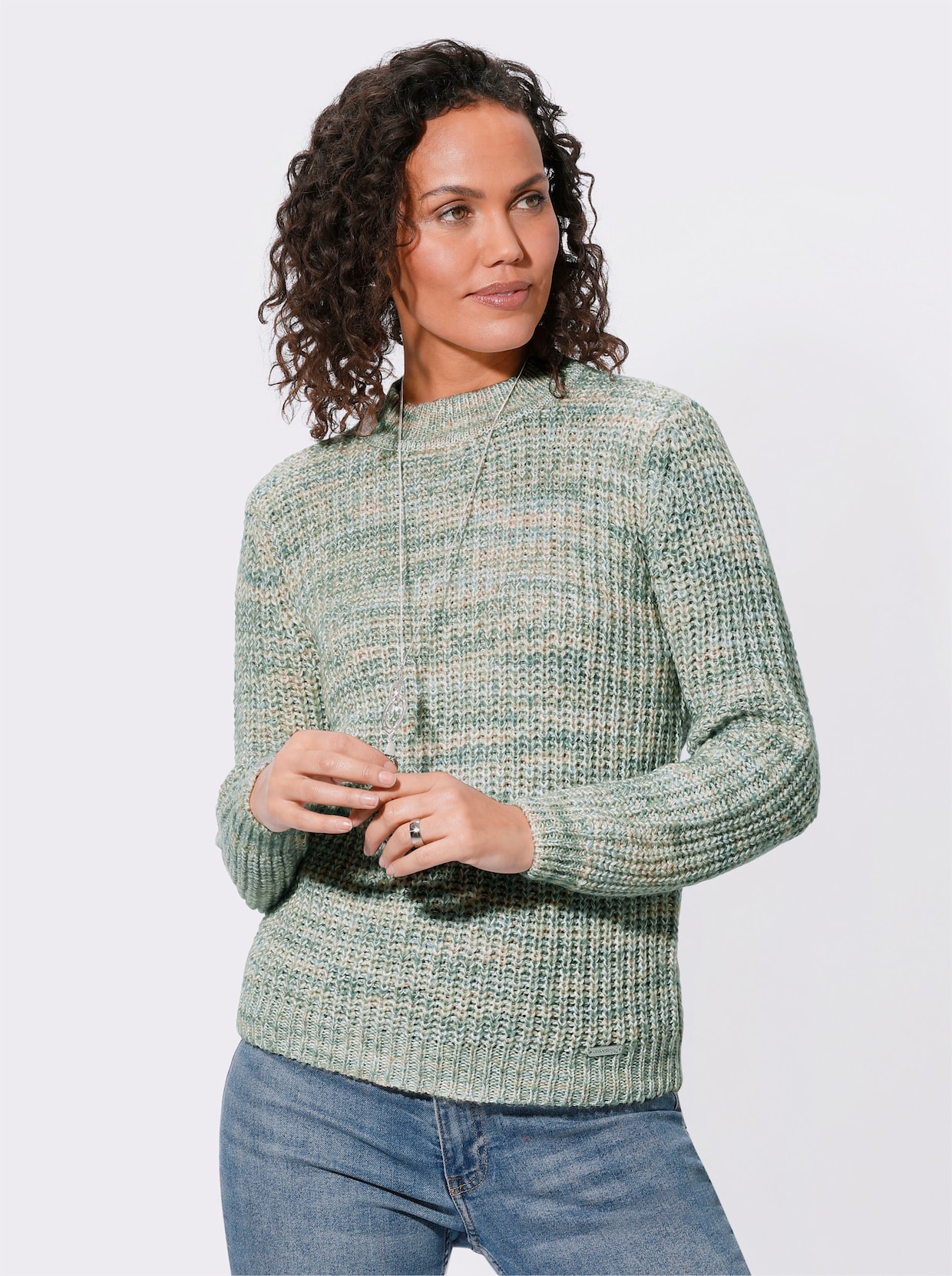 Pullover - kalkmint-jade-gemustert