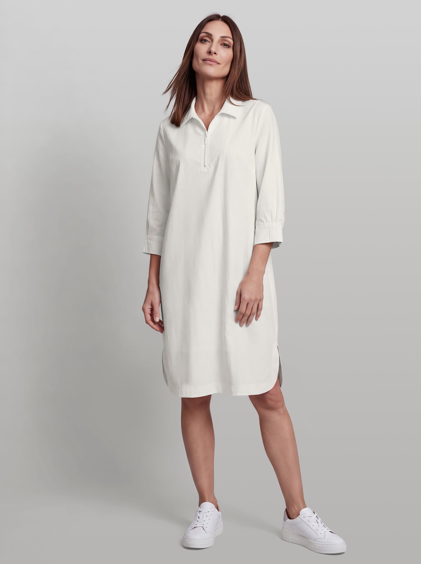 heine Polokleid mit Plissee-Ärmel - ecru