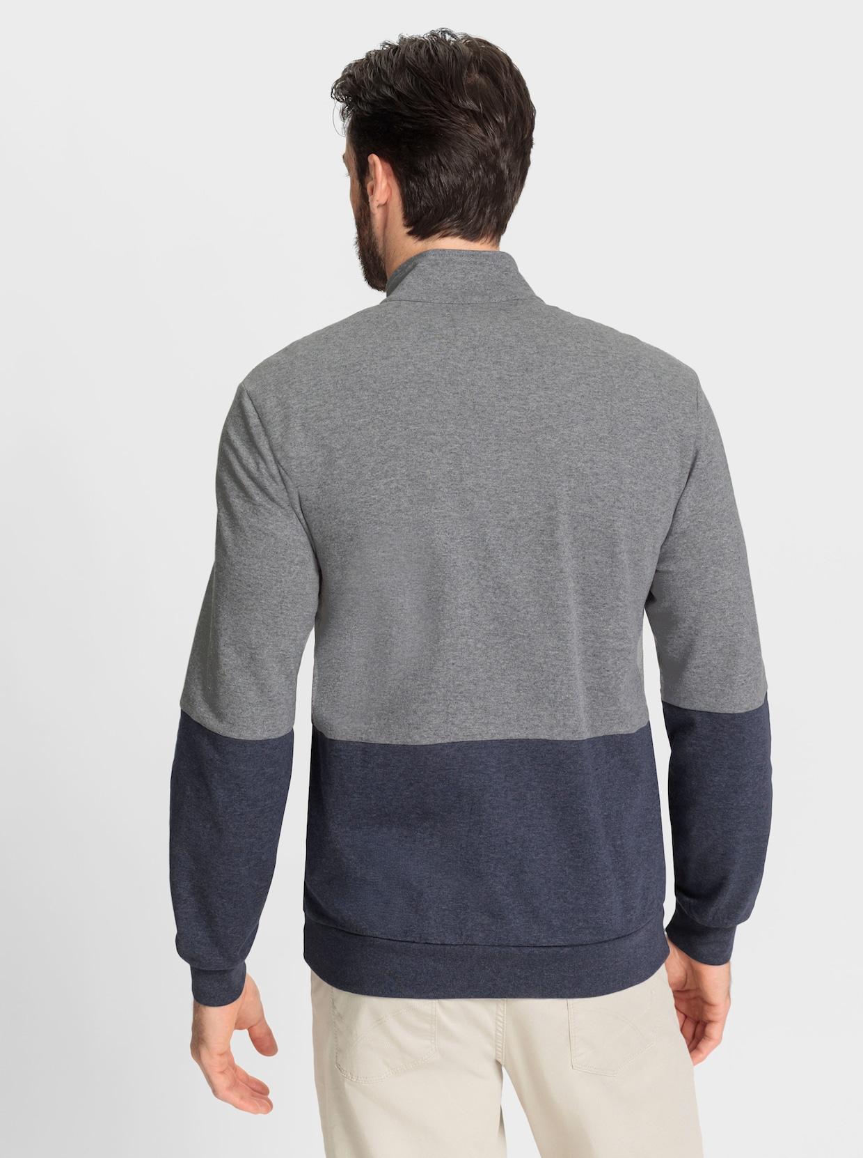 Catamaran Shirtjasje - lichtgrijs/marine gemêleerd