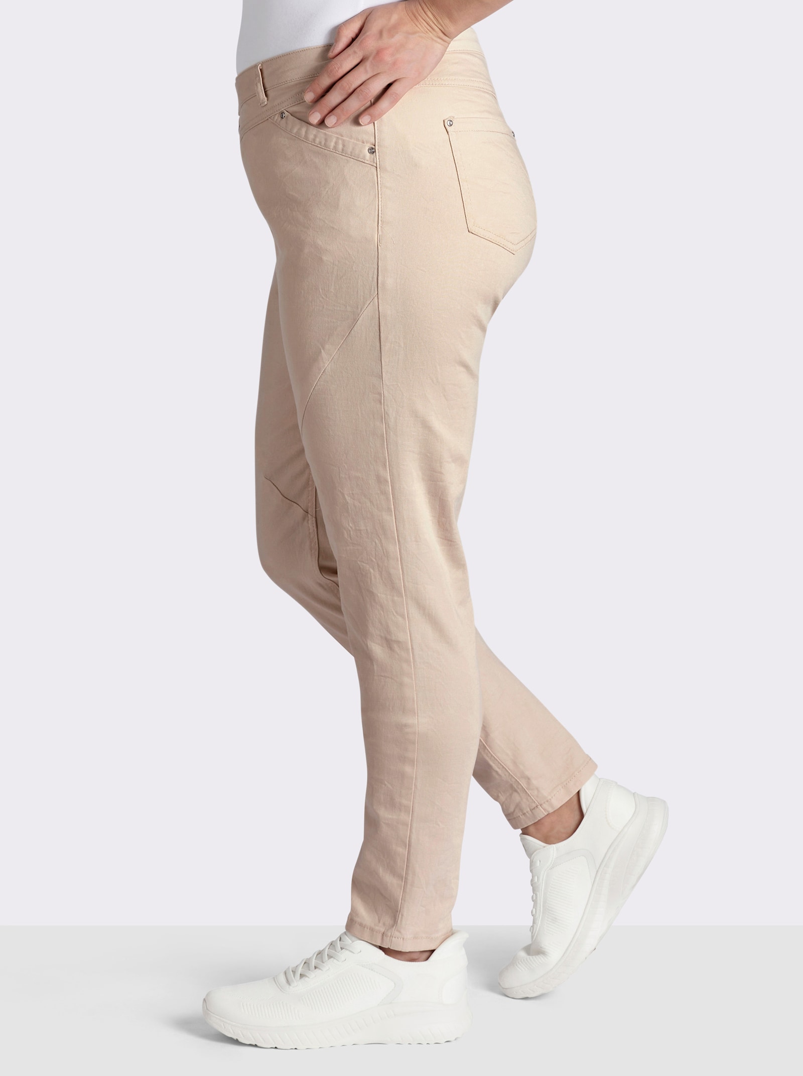 Jeans mit Knopfleiste statt Reißverschluss - elfenbein