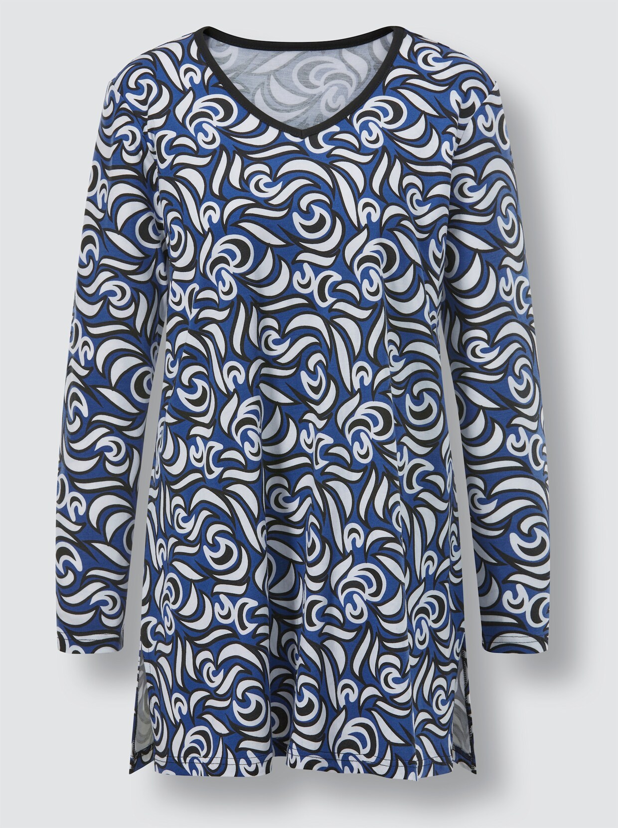 wäschepur Schlafanzug - royalblau-schwarz-bedruckt