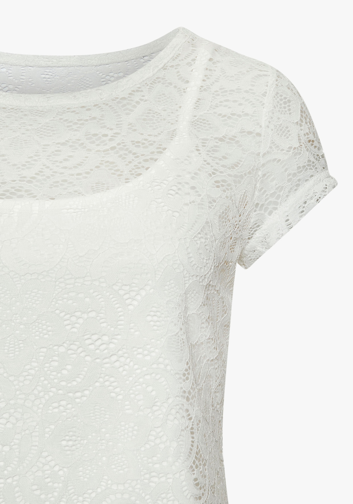 LASCANA T-shirt en dentelle - blanc