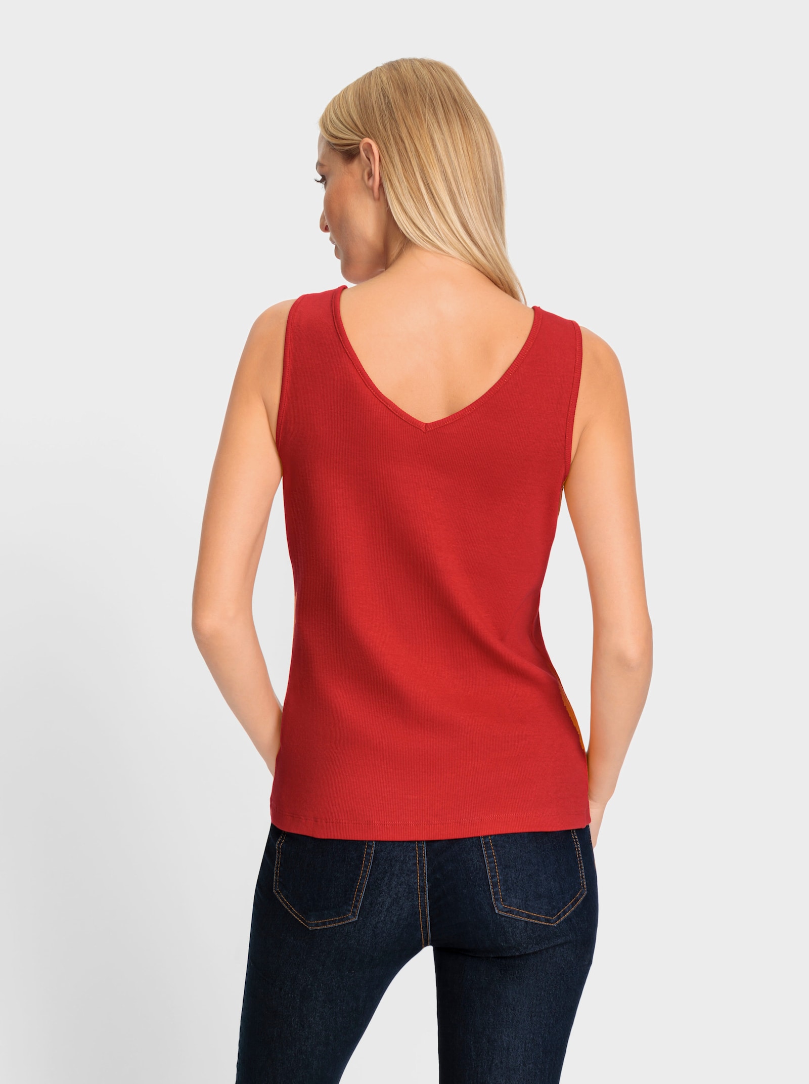 heine Trägertop in Rippenstrukur - rot