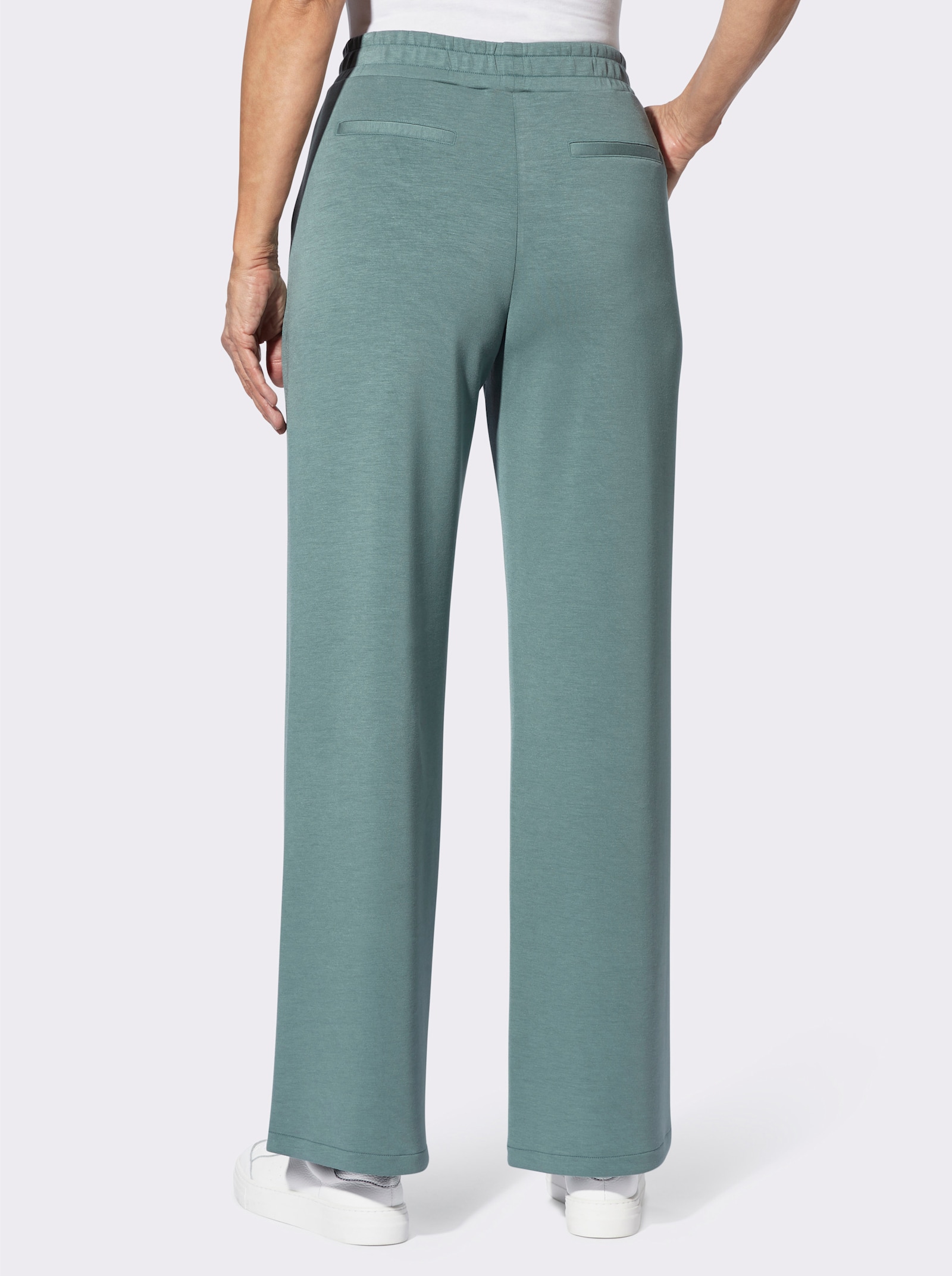 Broek van soepel vallende jersey - jade
