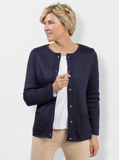 Strickjacke mit Schmuckknöpfen - nachtblau