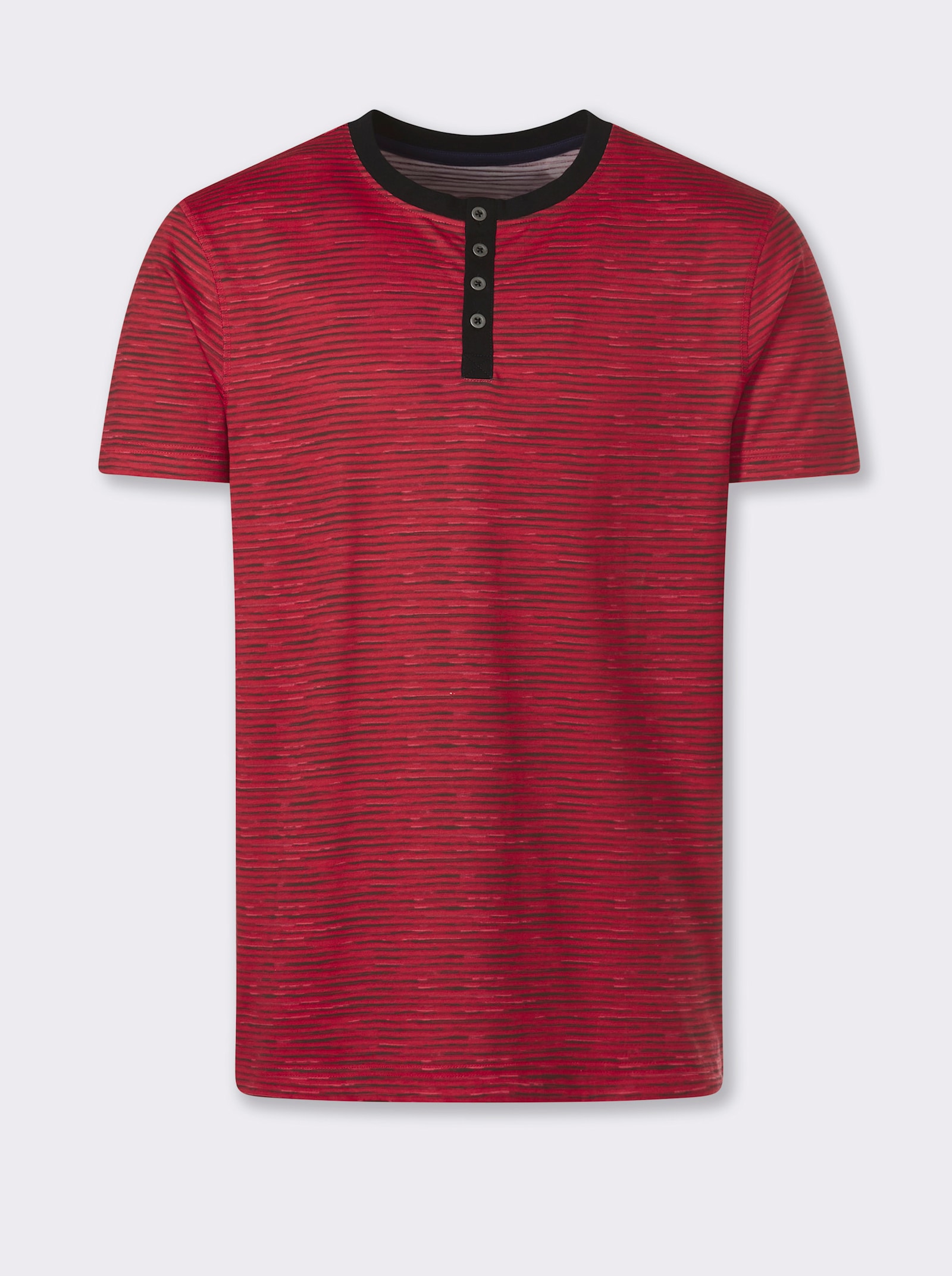 Catamaran Kurzarmshirt in Streifen-Dessin - rot-schwarz-gestreift