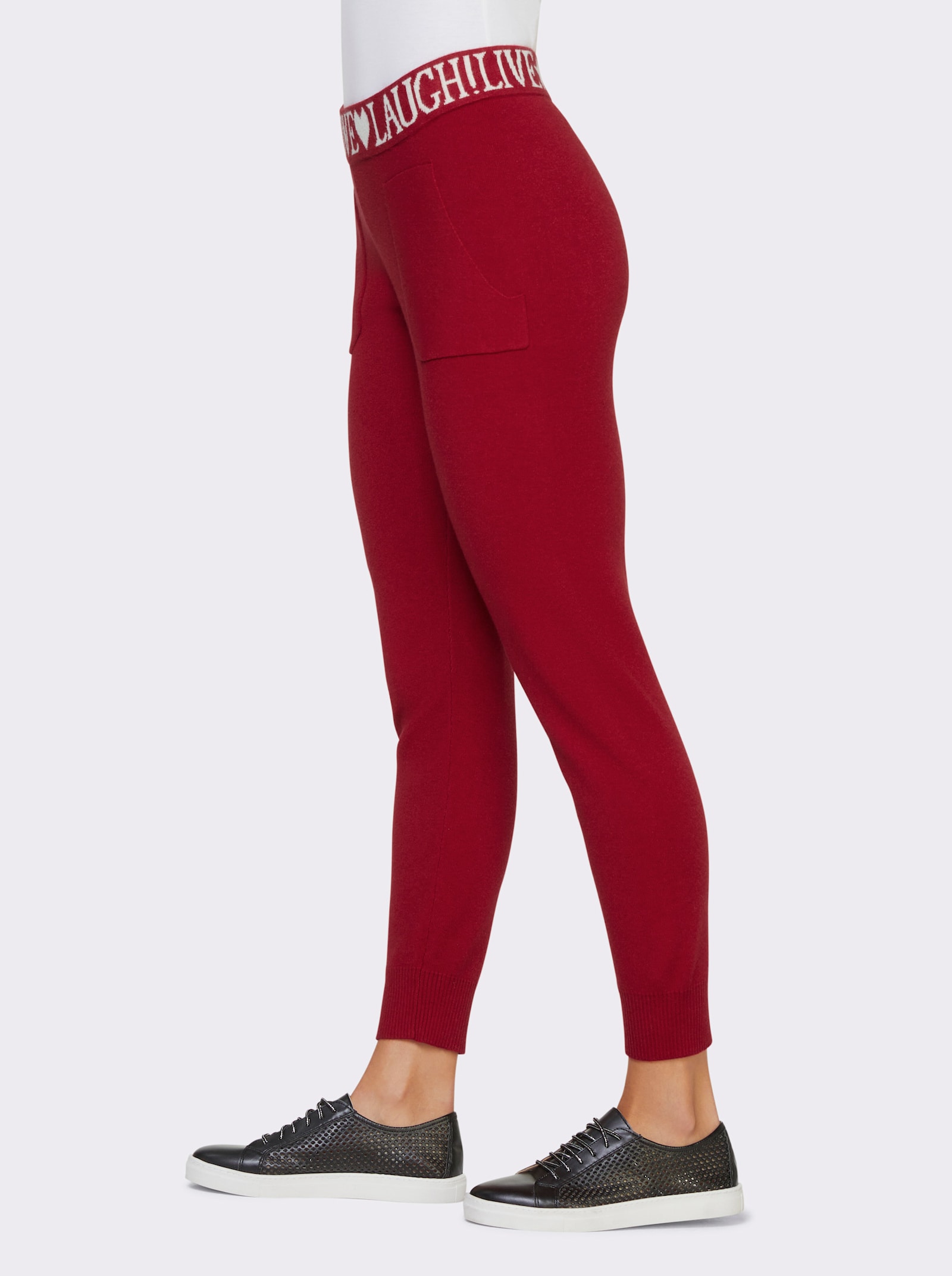 heine Strickhose mit Schriftzug - rot