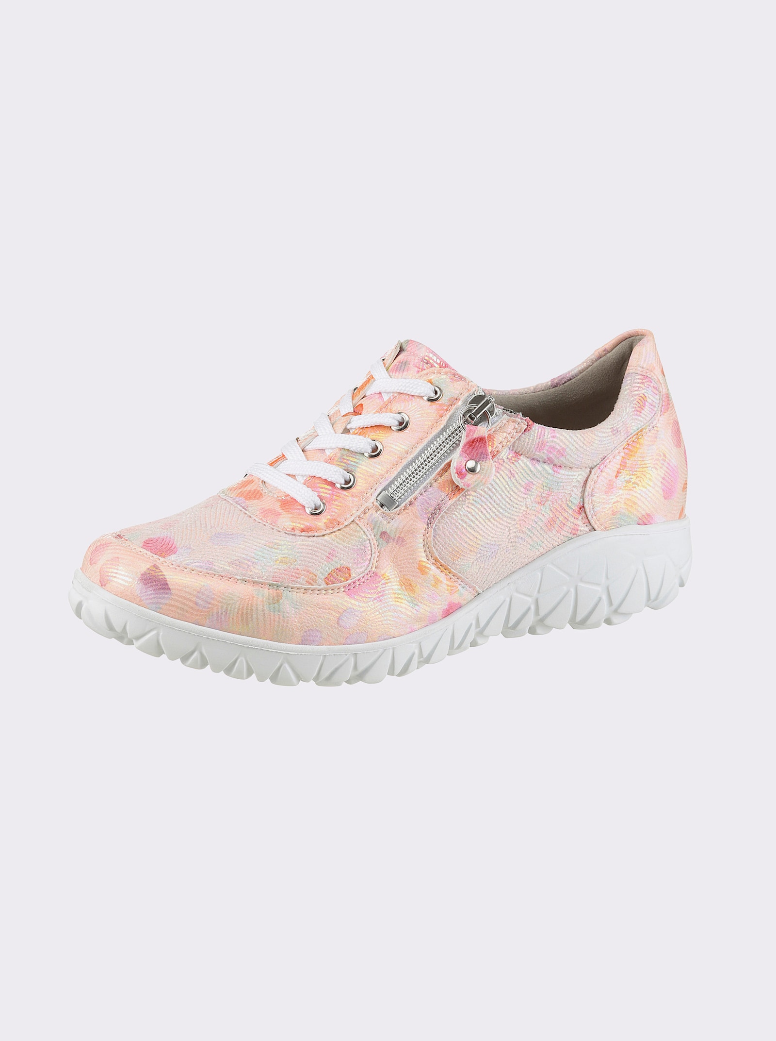 Waldläufer Sneaker van textiel, met verwisselbaar voetbed - flamingo bedrukt