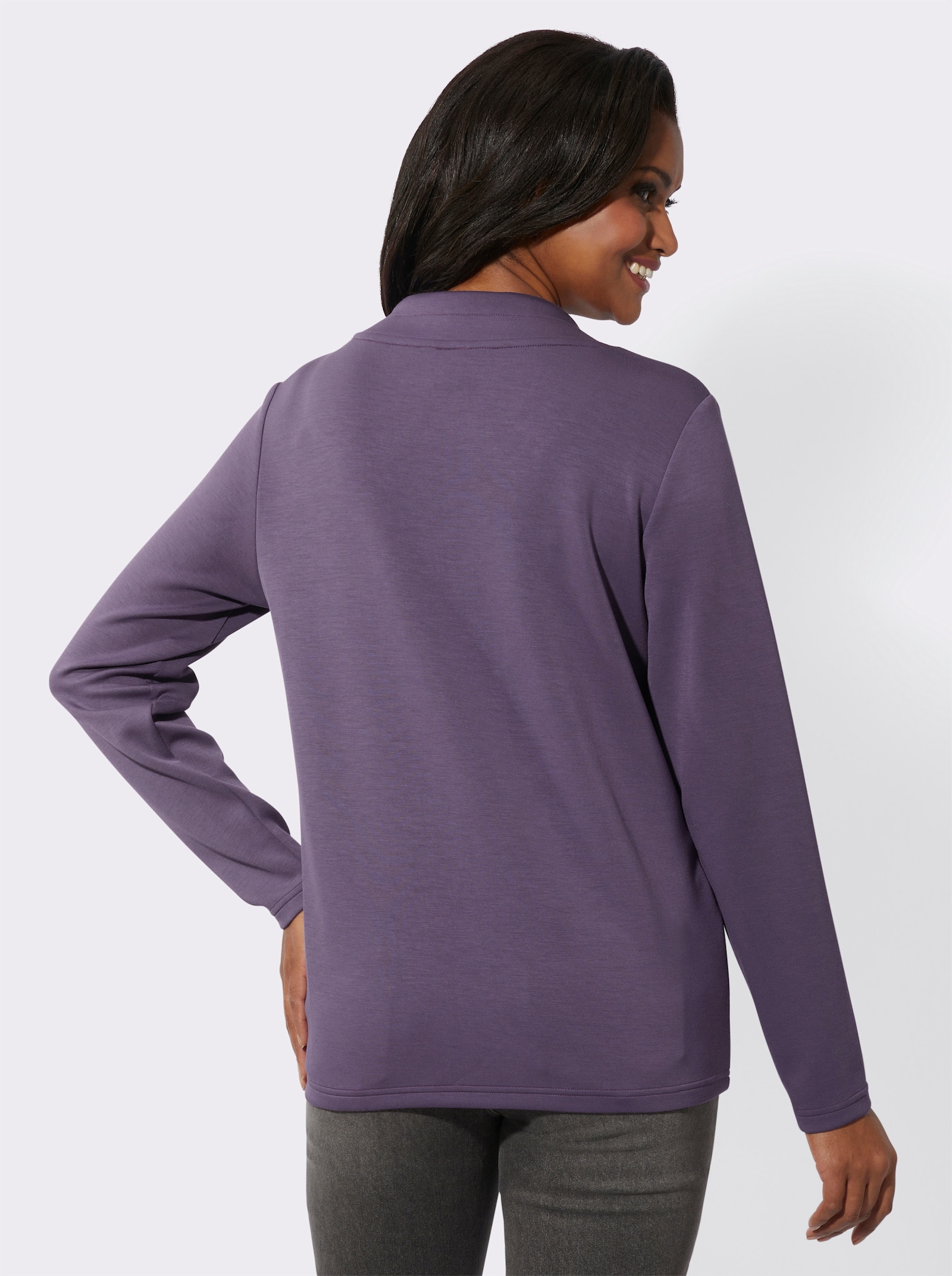 Langarmshirt mit silberfarbigem Print - feige