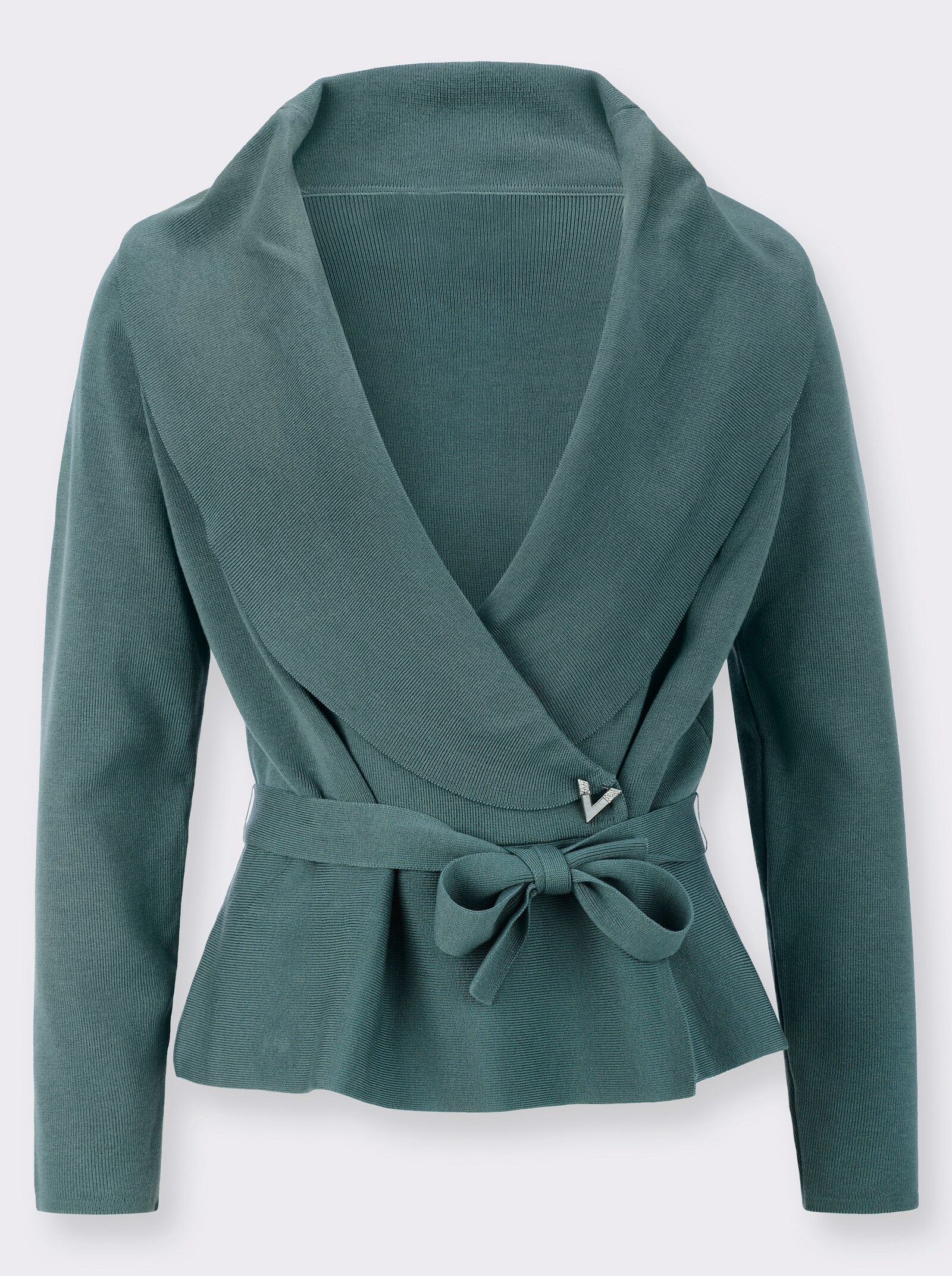 Cardigan mit Bindegürtel - jade
