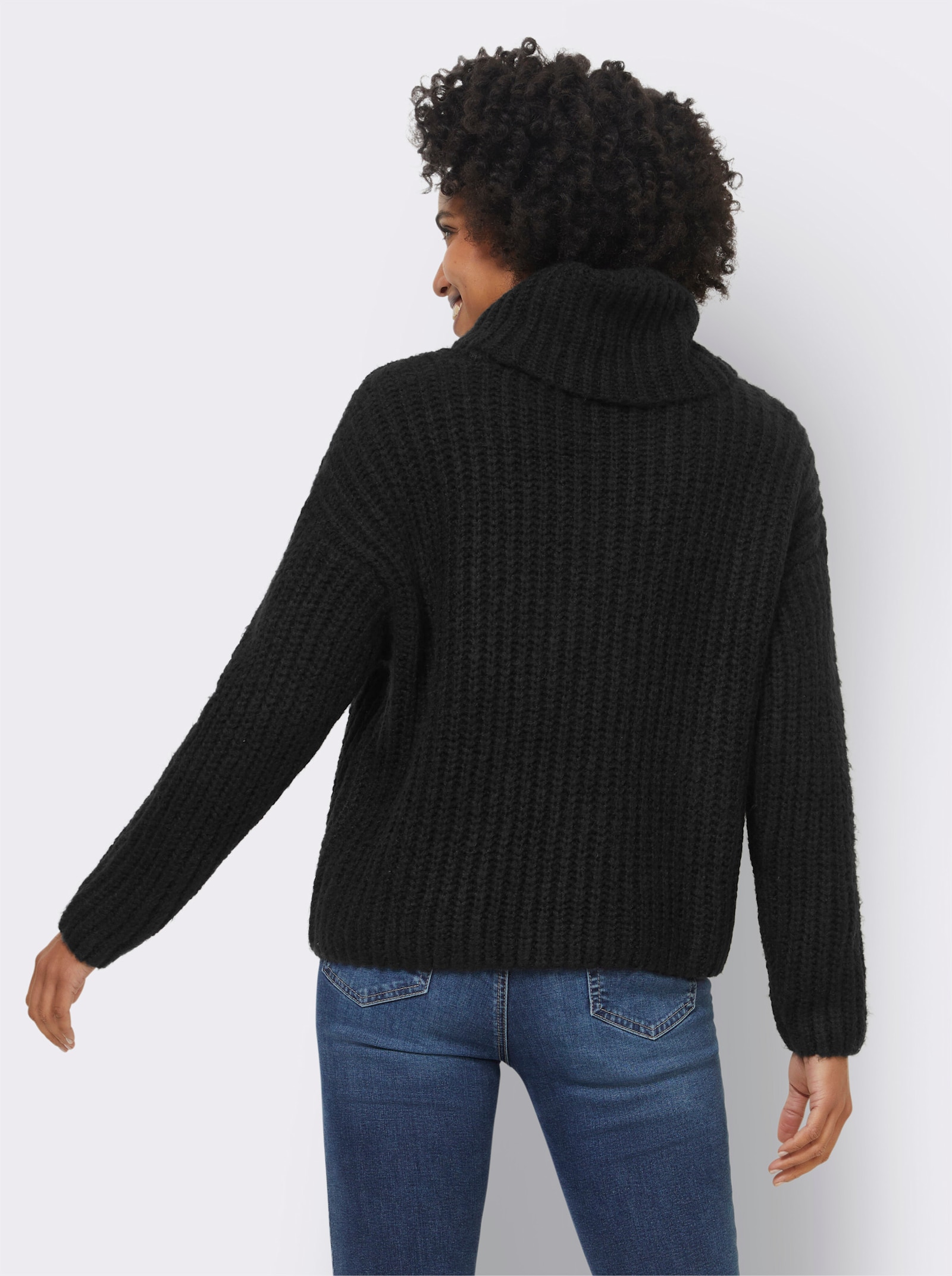 heine Rollkragenpullover im Oversized-Schnitt - schwarz