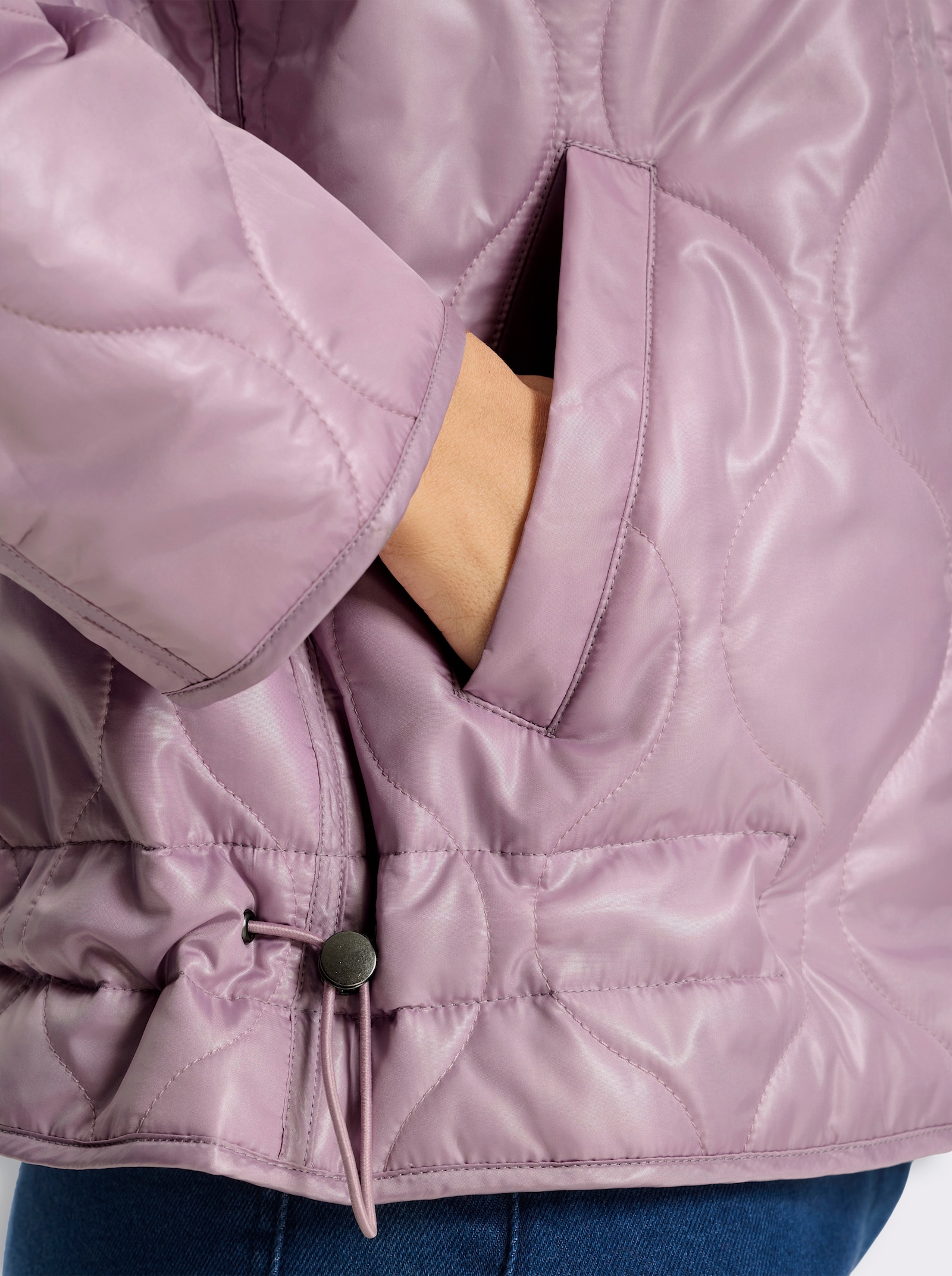 Steppjacke mit Ziernähten - mauve