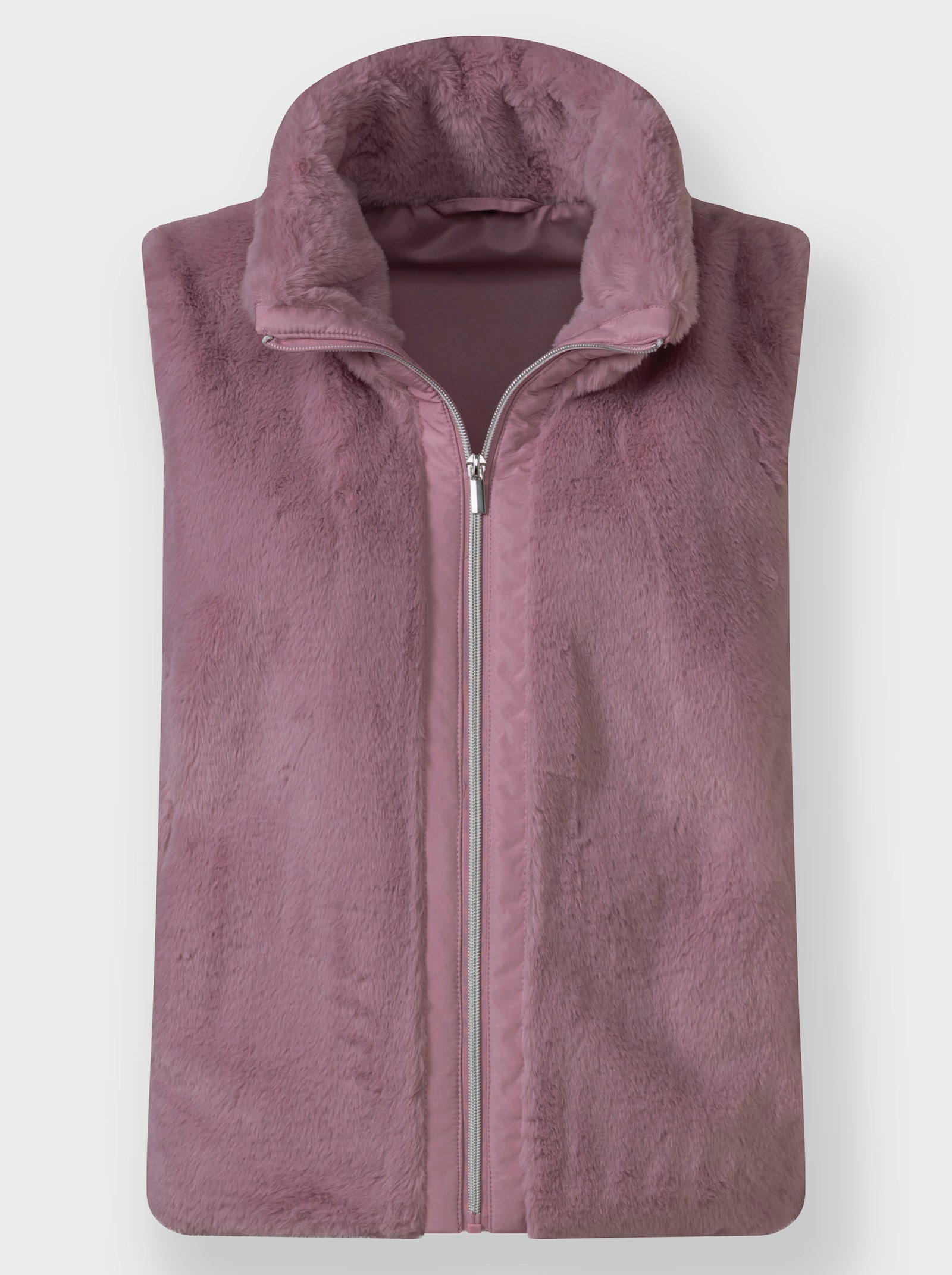 Fellimitatweste in kürzerer Form - mauve