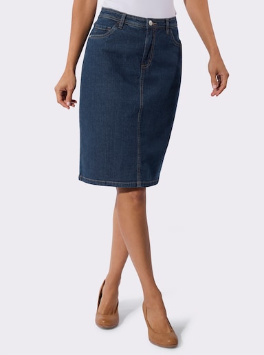 Jeansrock in 5-Pocket-Form - blue-stone-washed