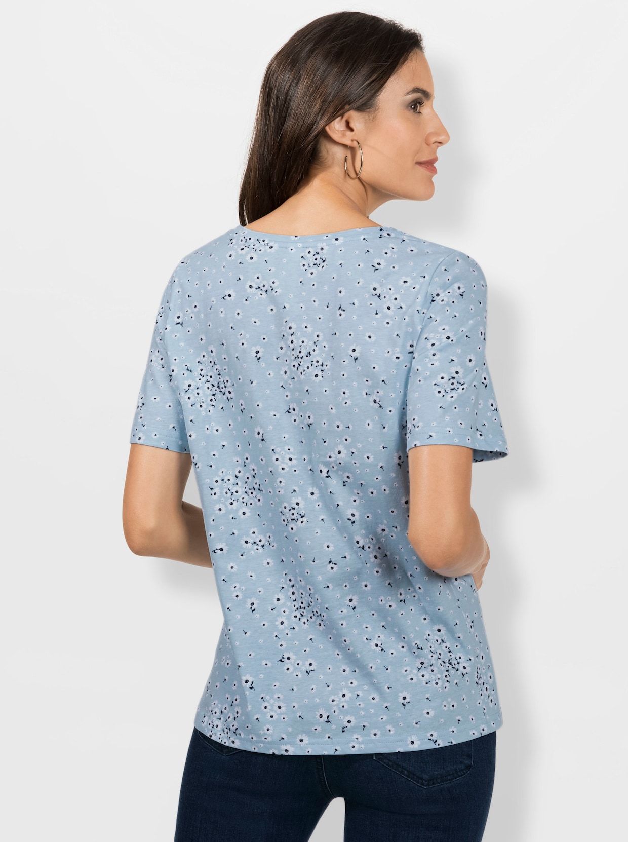 Shirt - lichtblauw geprint