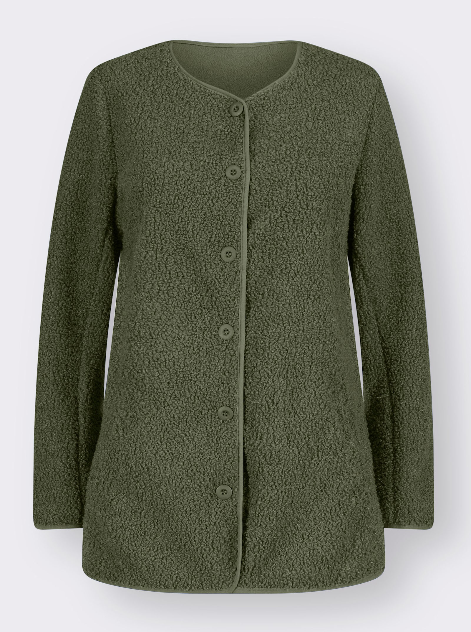 Fleecejacke in Teddy-Qualität - khaki