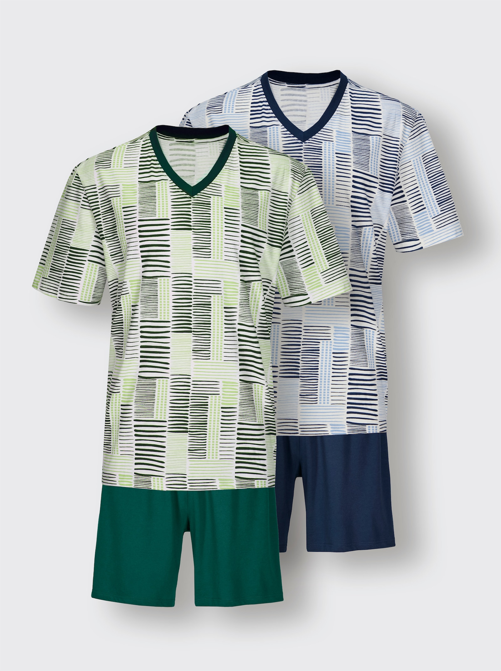 wäschepur men Shorty's - ecru/donkerblauw + ecru/petrol