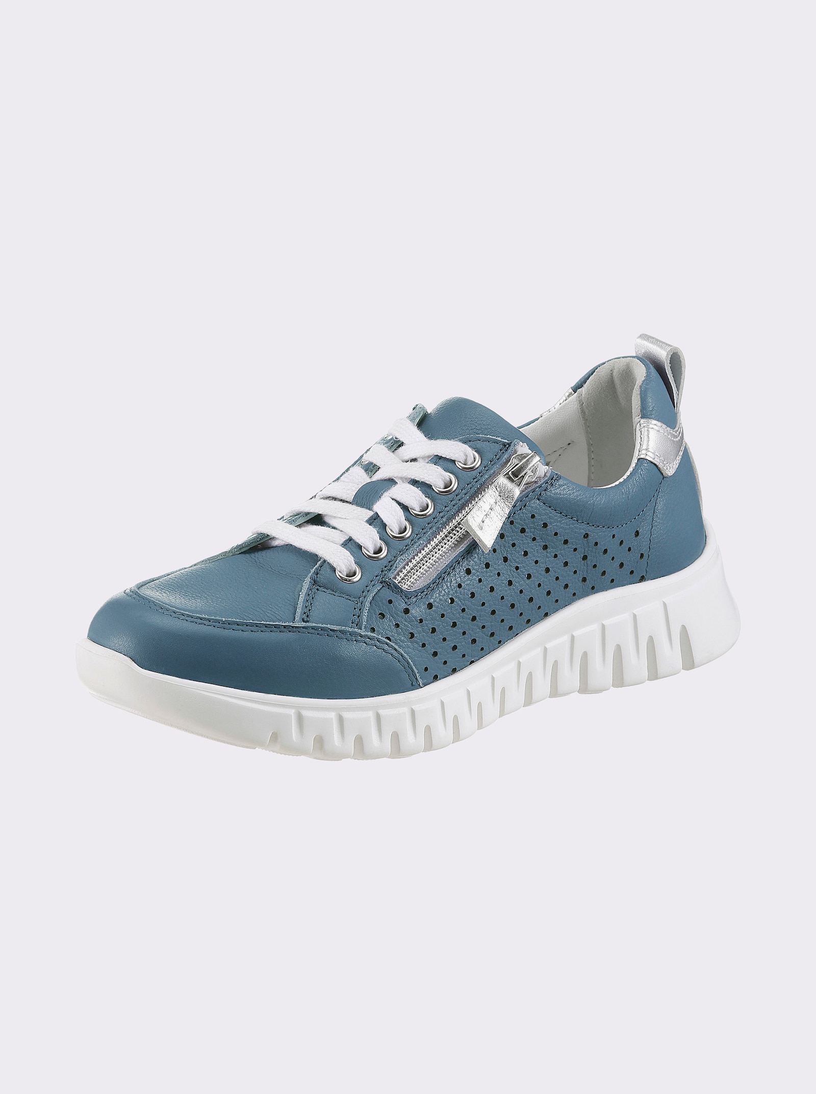 Naturläufer Sneaker mit Zipper - hellblau