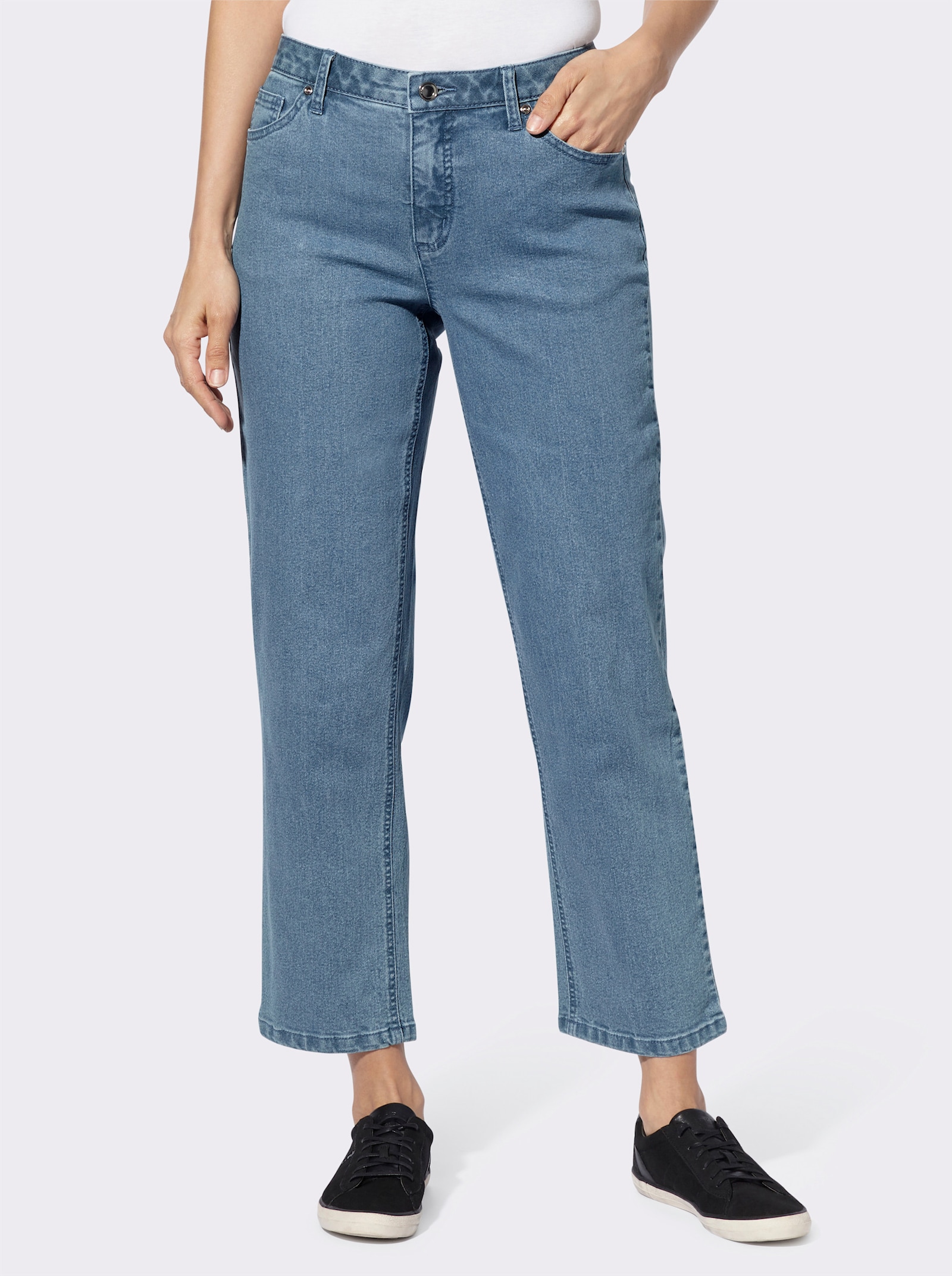 Jeans in knöchellanger Form - blue-bleached