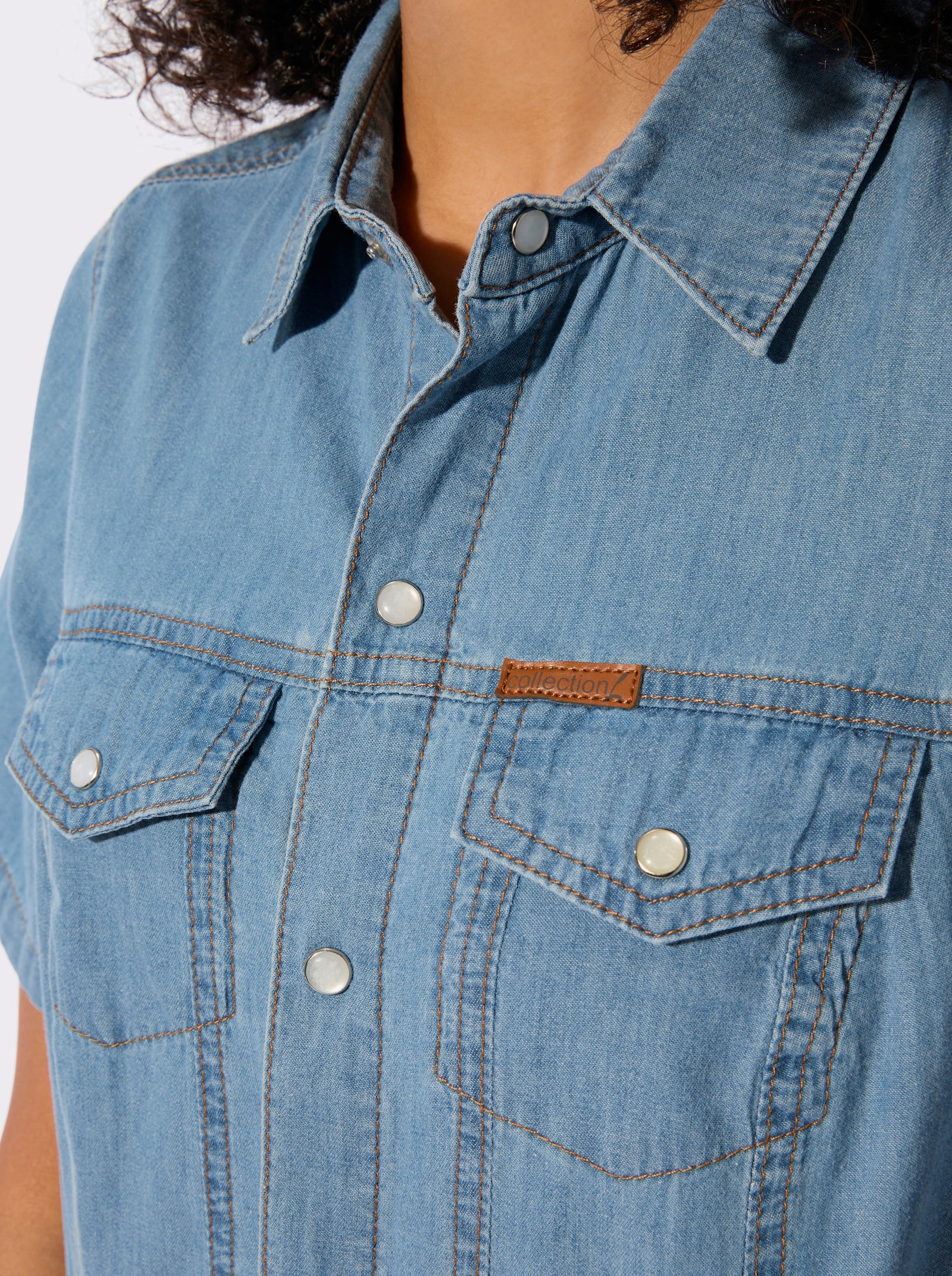 Jeanskleid in A-Form - blue-bleached