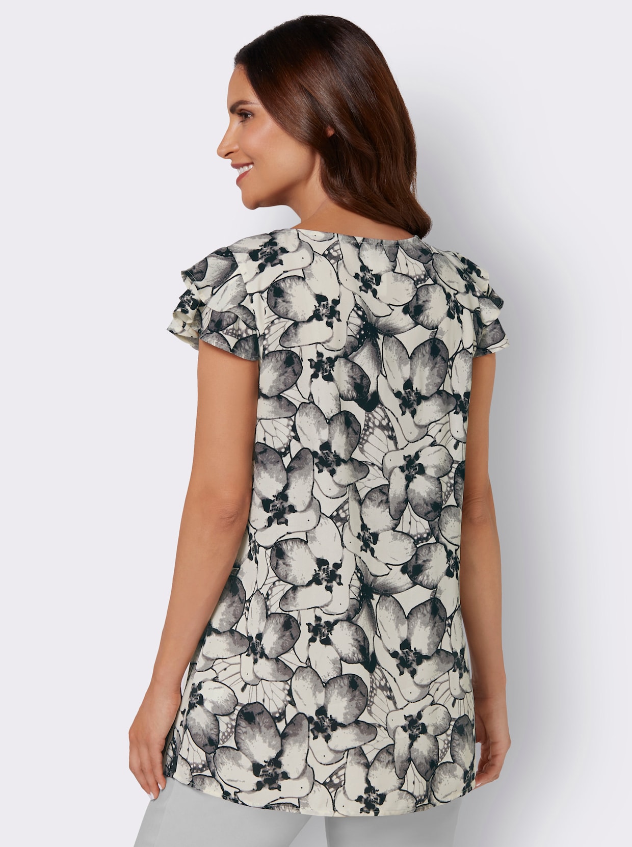 Blouse met print - champagne/antraciet bedrukt