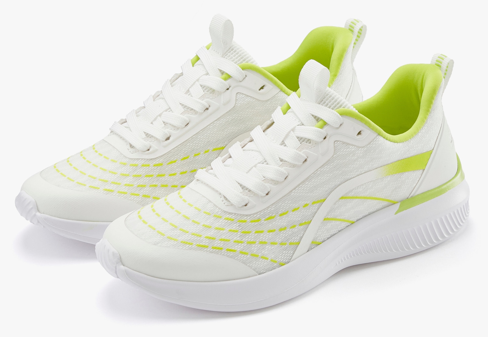 LASCANA Sneaker - weiß/lime
