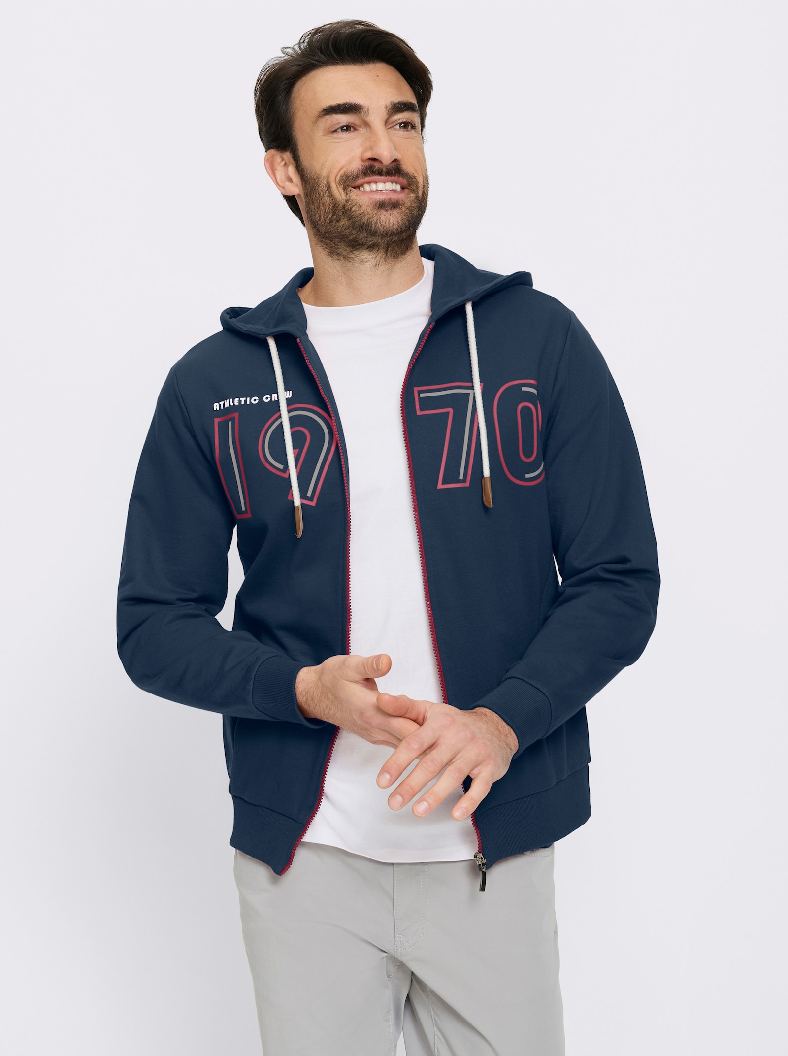 Catamaran Sweatjacke mit Front-Druck - dunkelblau-bedruckt