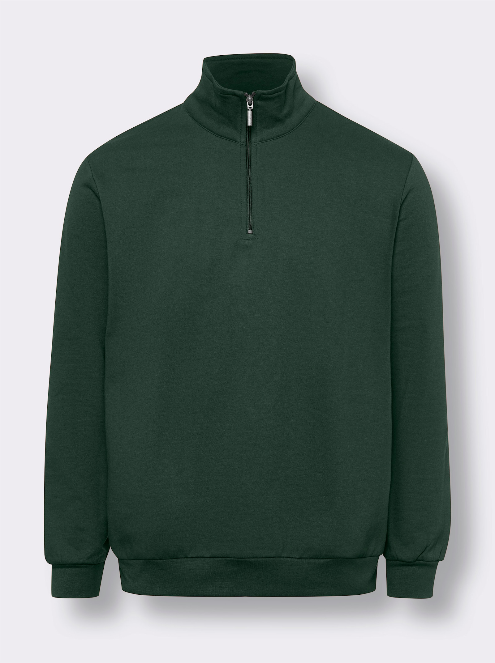 Sweatshirt mit Troyerkragen - moos