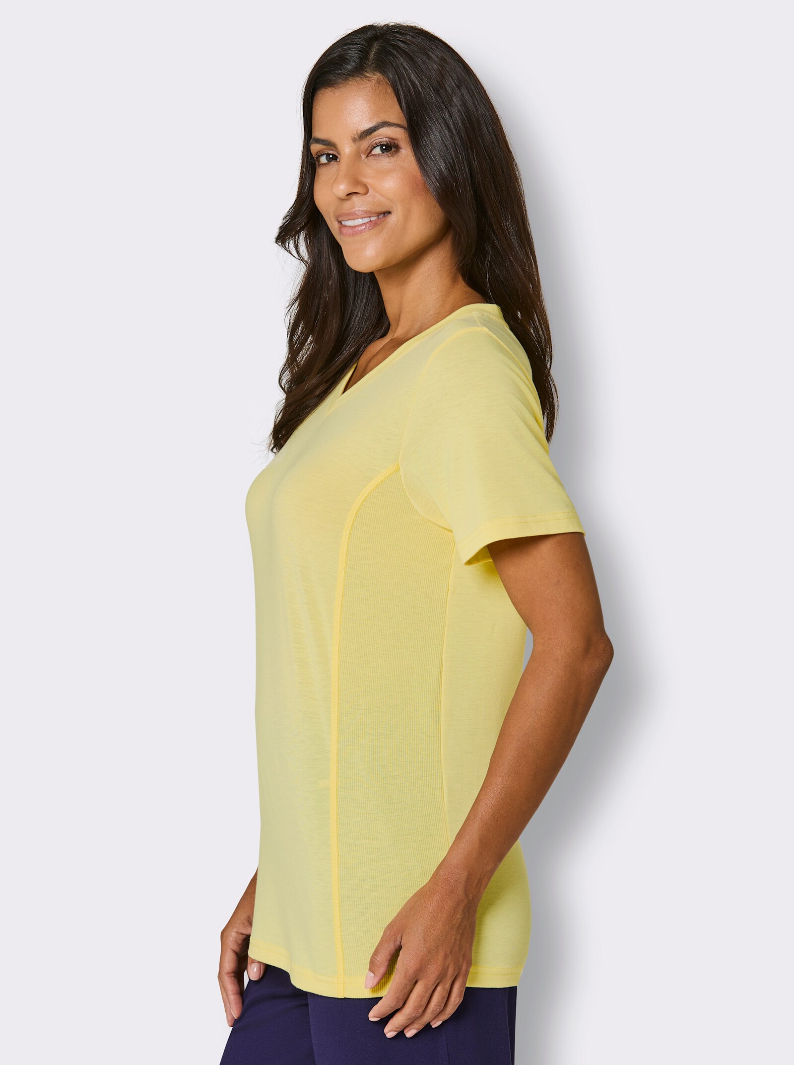 Catamaran Sports Funktionsshirt mit gerippten Einsätzen - zitrone