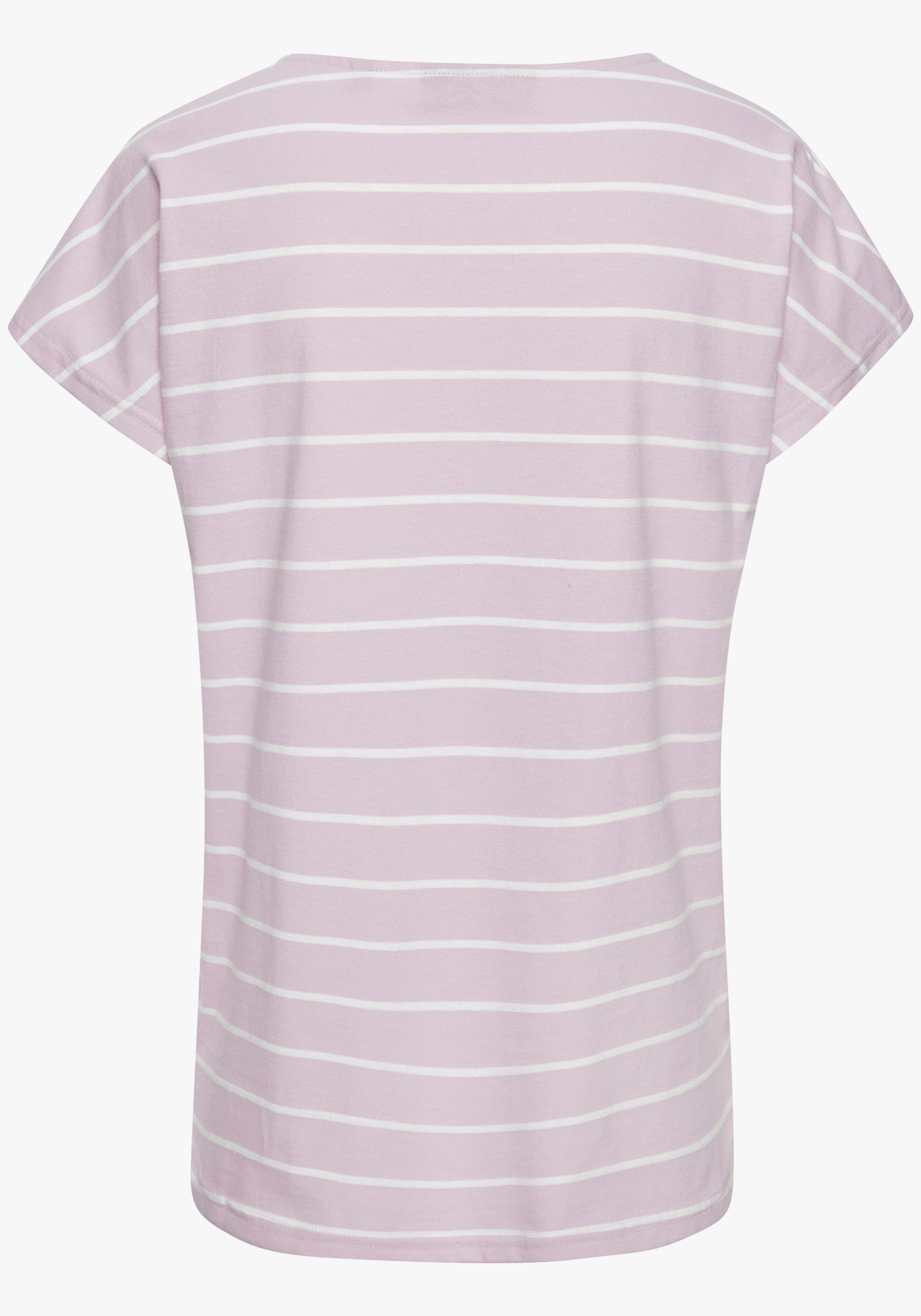 Elbsand Kurzarmshirt - rosé-weiss gestreift
