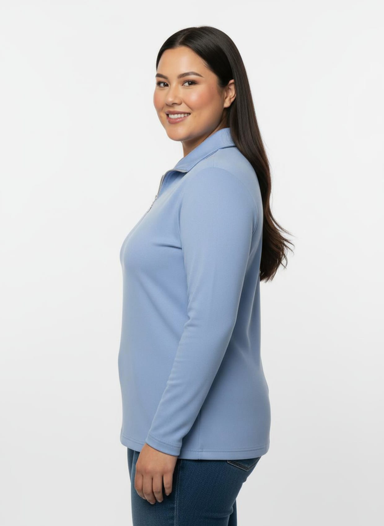 Langarmshirt mit Schneeflocken-Anhänger - bleu