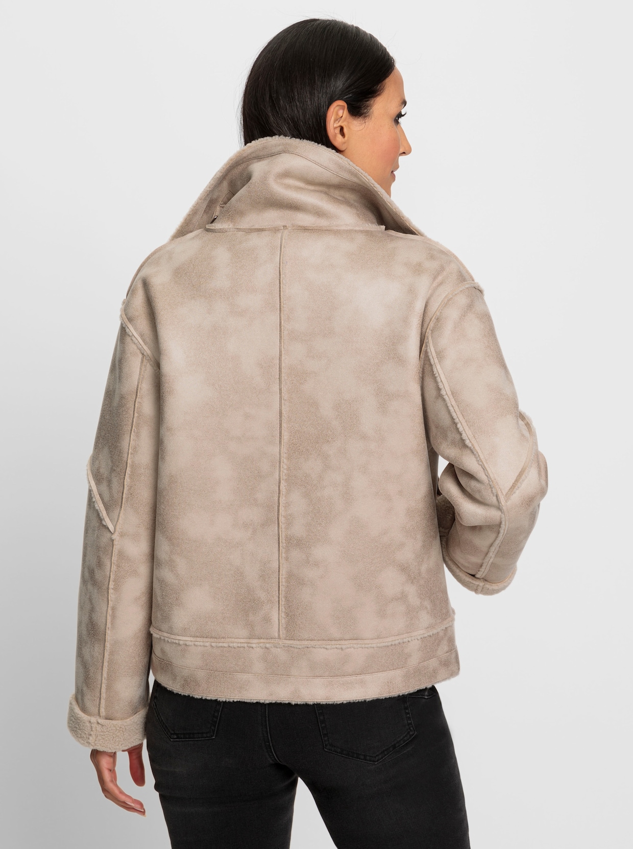 heine Veste en imitation cuir - beige