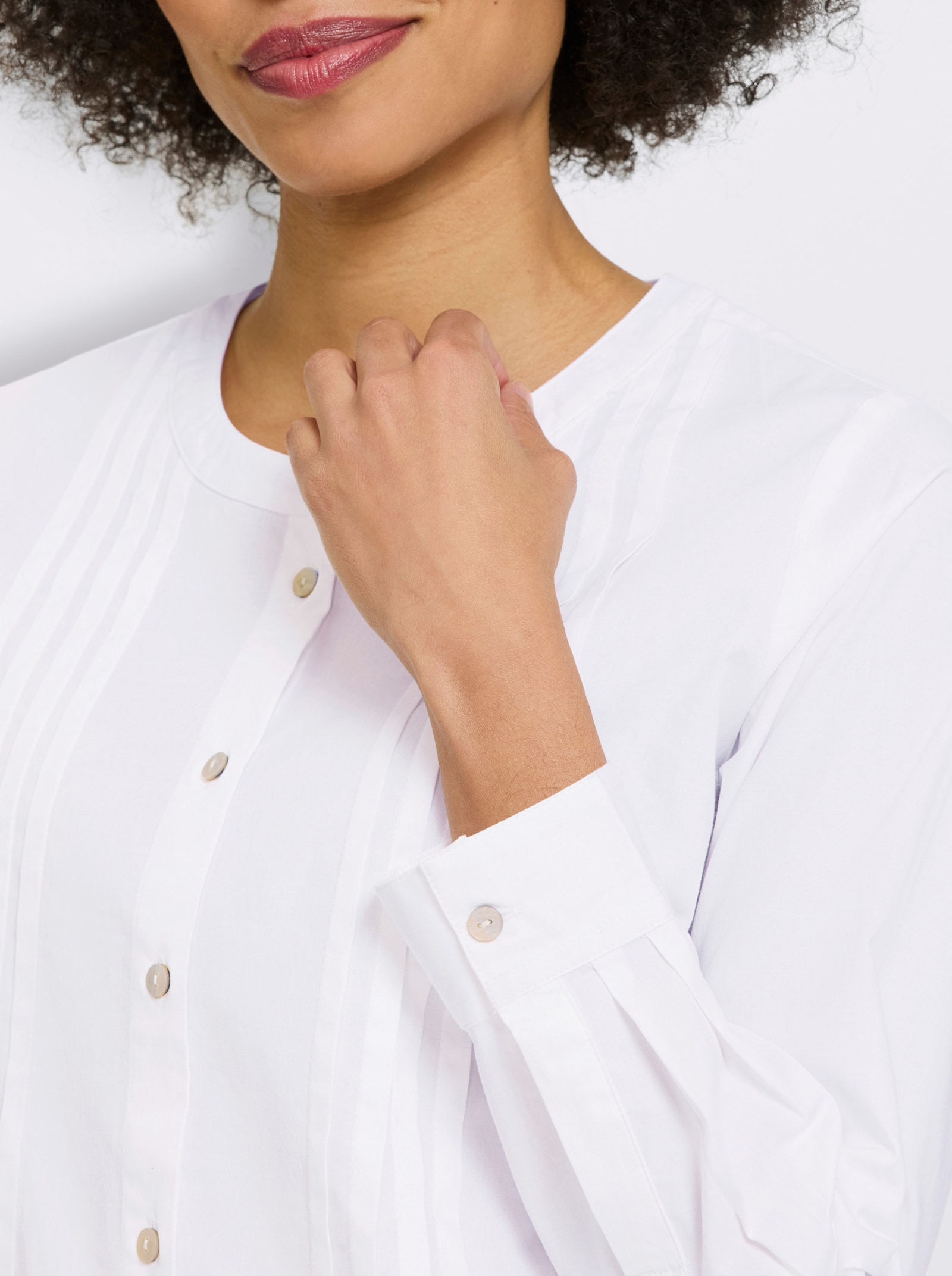 heine Baumwollbluse mit Biesen - ecru