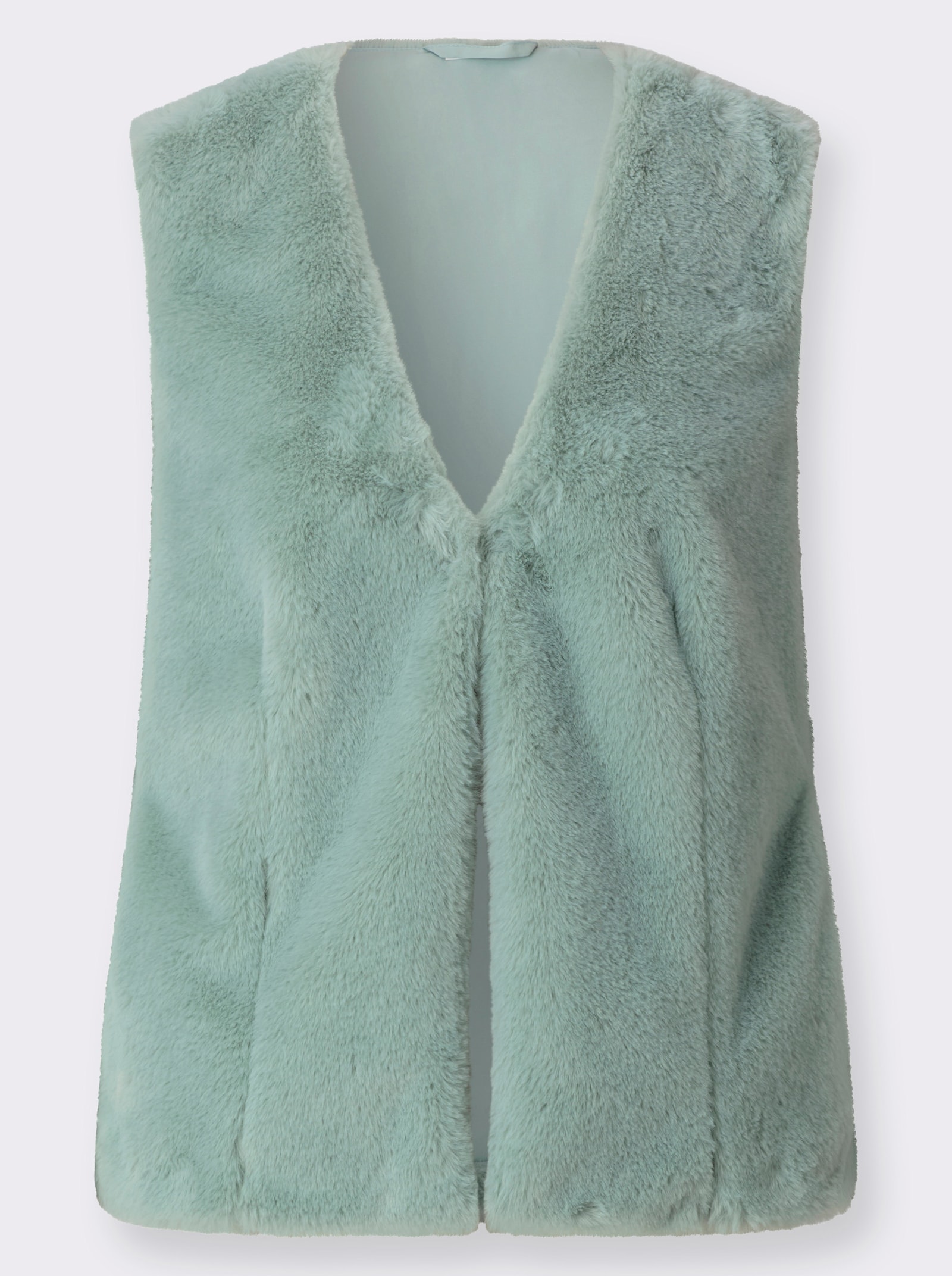 Fellimitatweste mit Hakenverschluss - kalkmint