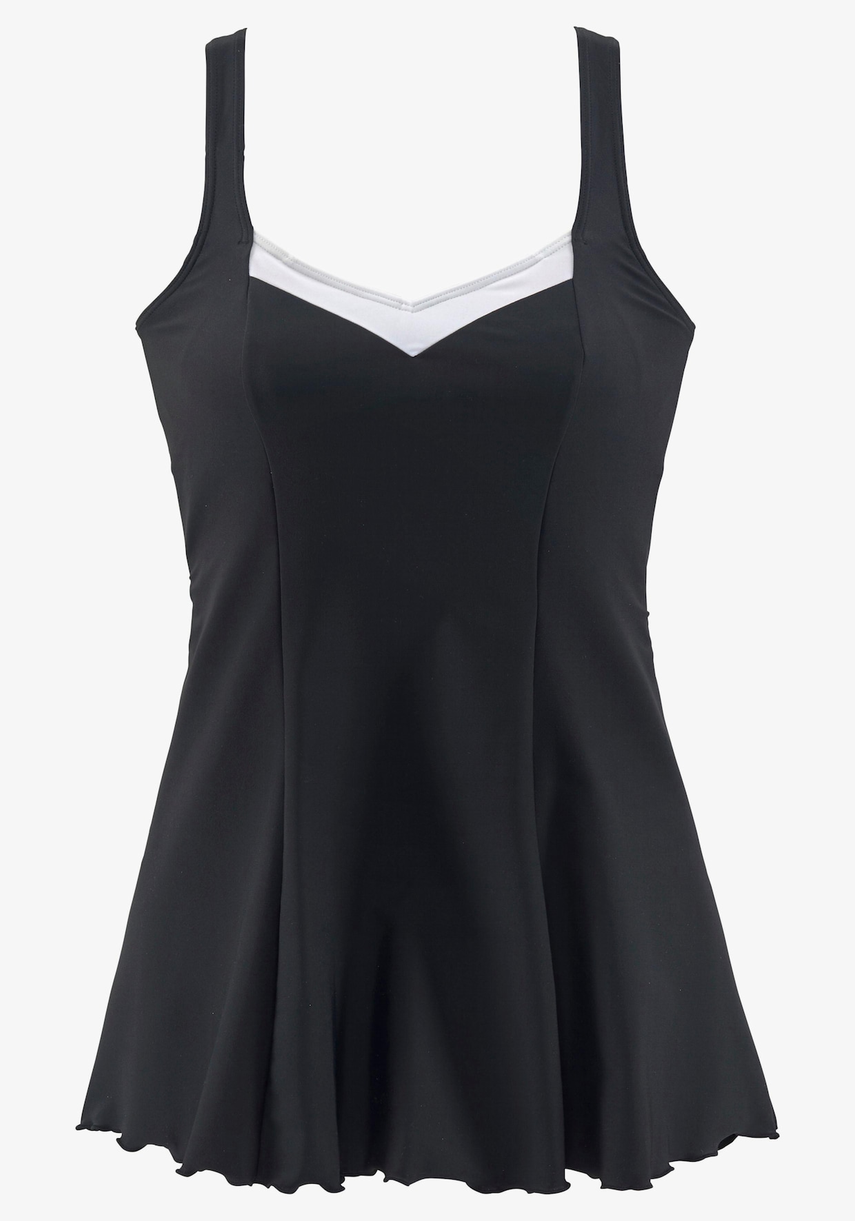 LASCANA Robe de bain - noir-blanc éclatant