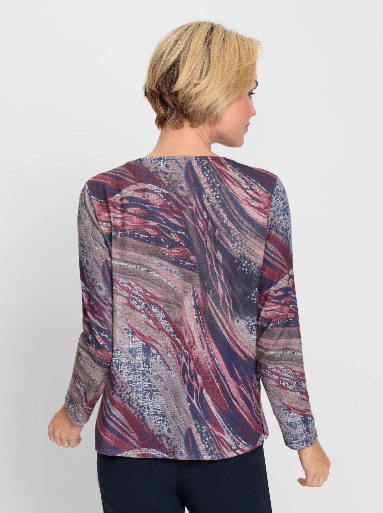 Shirt met lange mouwen - bordeaux/taupe bedrukt