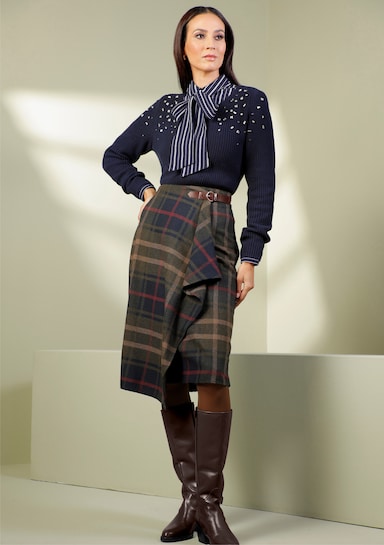 heine Pullover mit Glitzersteinchen - marine