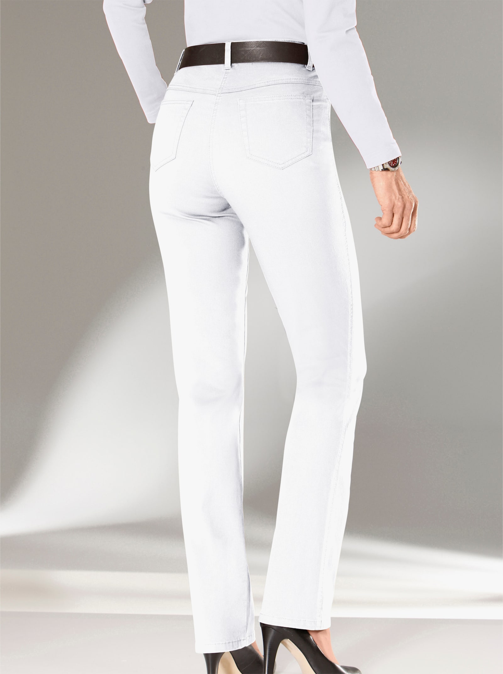 5-pocketjeans met rechte snit - wit