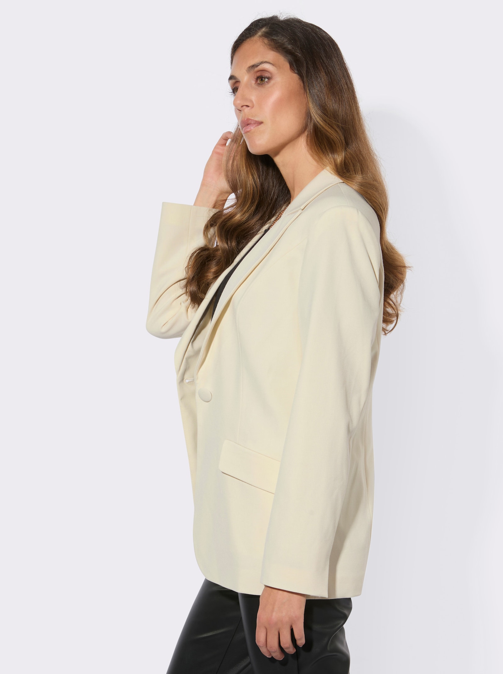Blazer mit Knopfverschluss - champagner