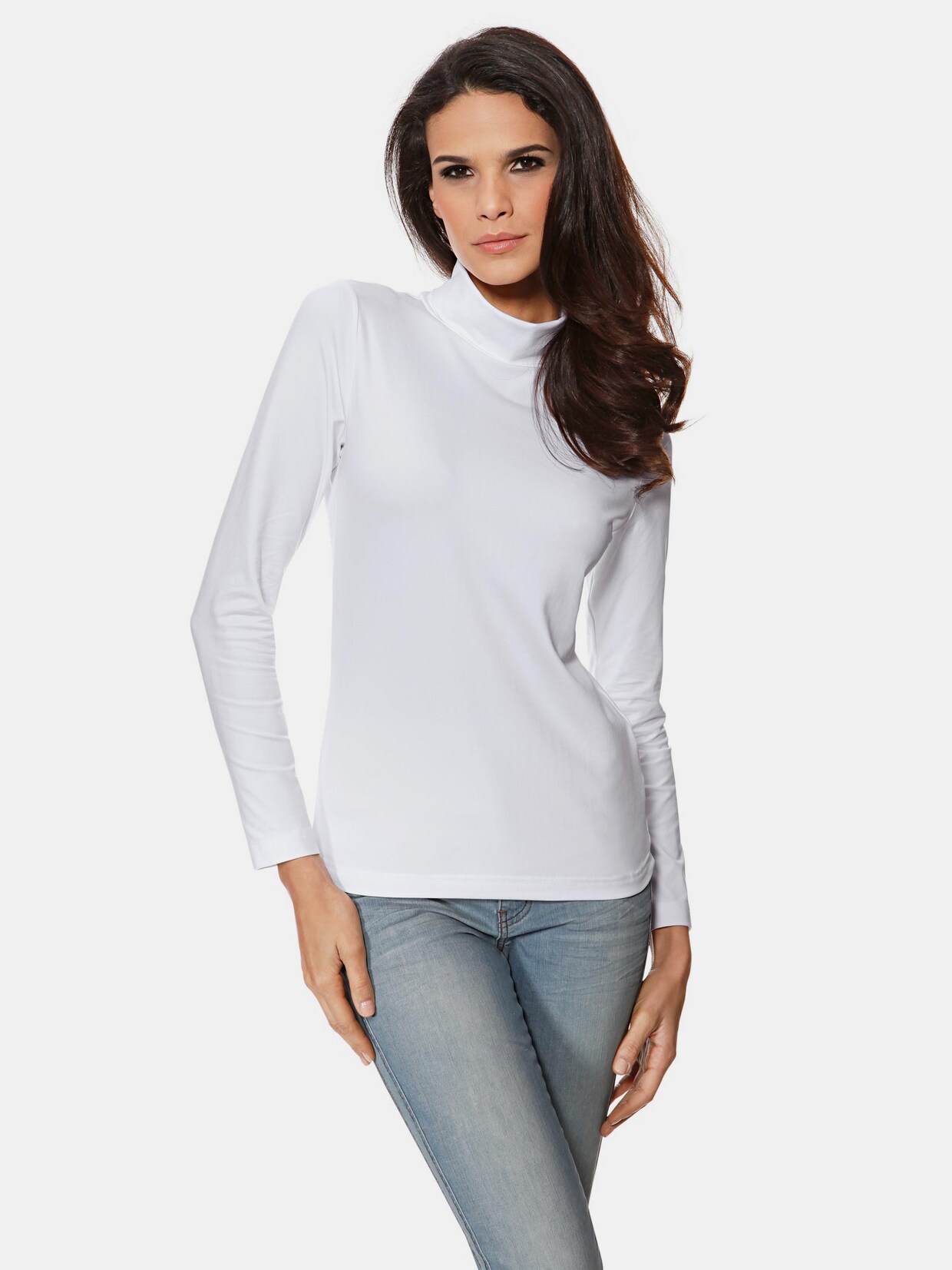 Linea Tesini Rollkragen-Shirt - weiß