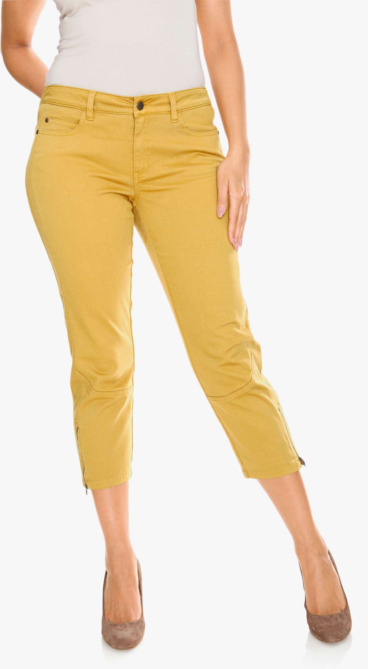 heine Pantalon effet ventre plat - jaune moutarde