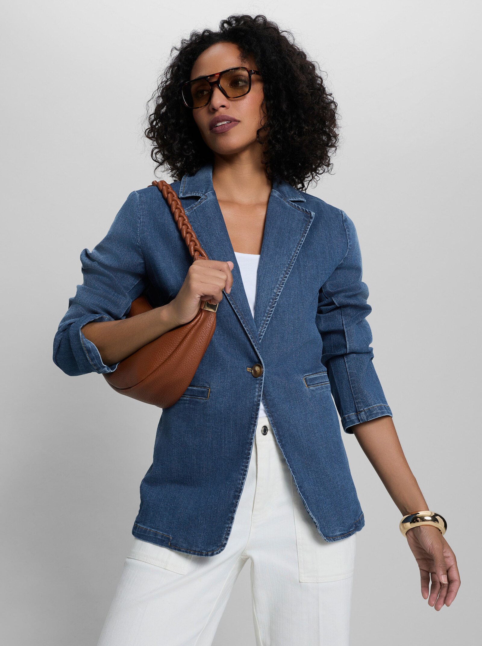 heine Jeansblazer mit 1-Knopf-Verschluss - blue-stone-washed
